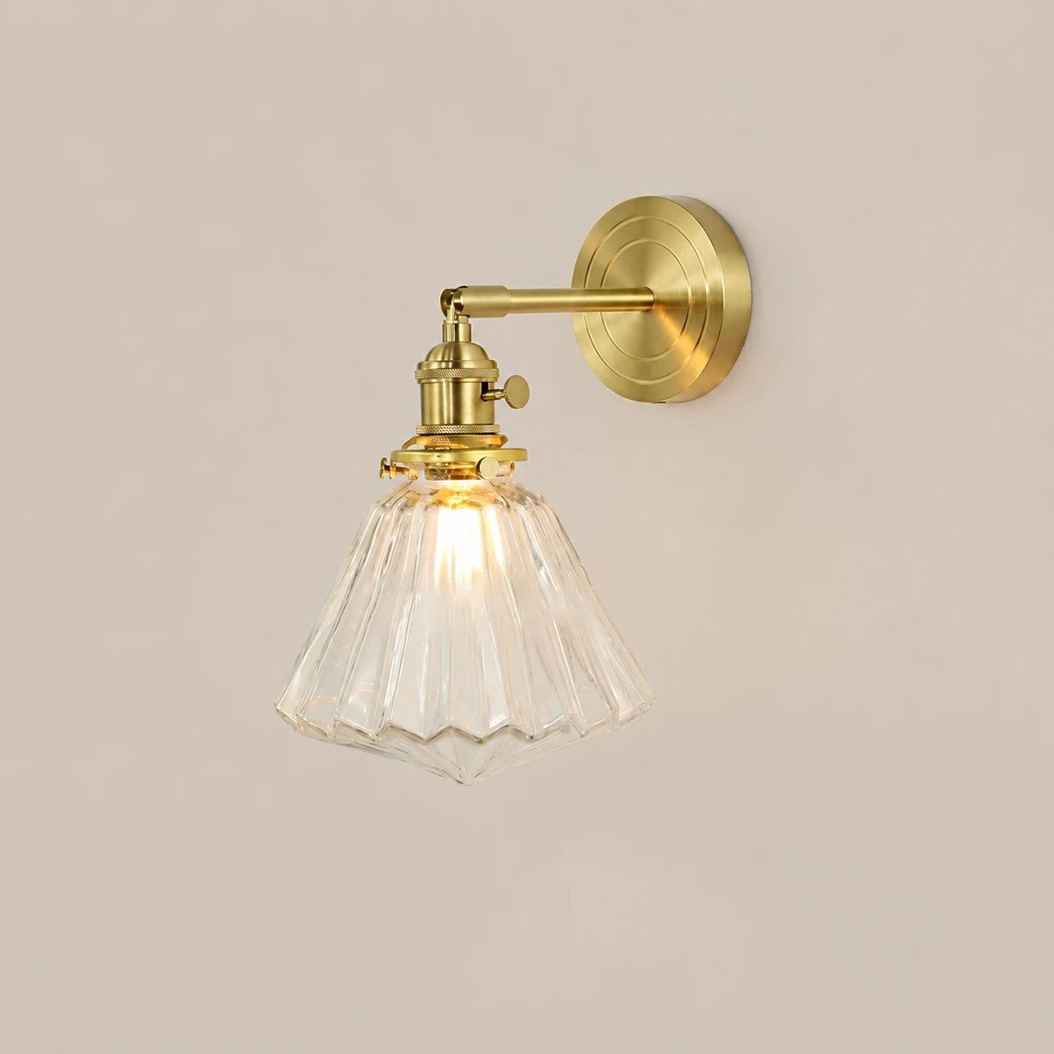 Hailie Luxury Globe/Flower Glass Vanity Wall Lamp, Gold, Bedroom - Lumpaz