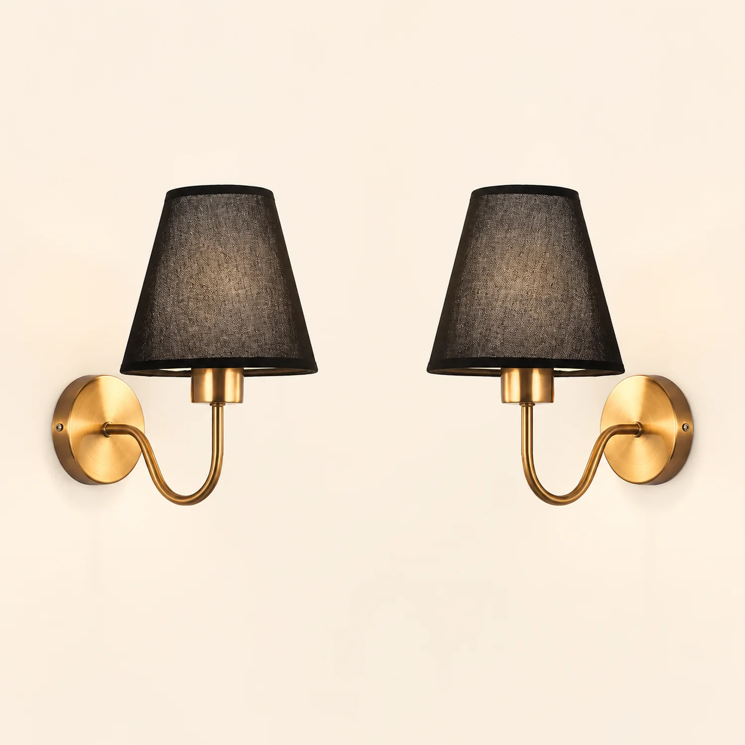 Eryn Nordic Fabric Metal Vanity Wall Lamp, Black/White/Coffee/Flaxen - Lumpaz