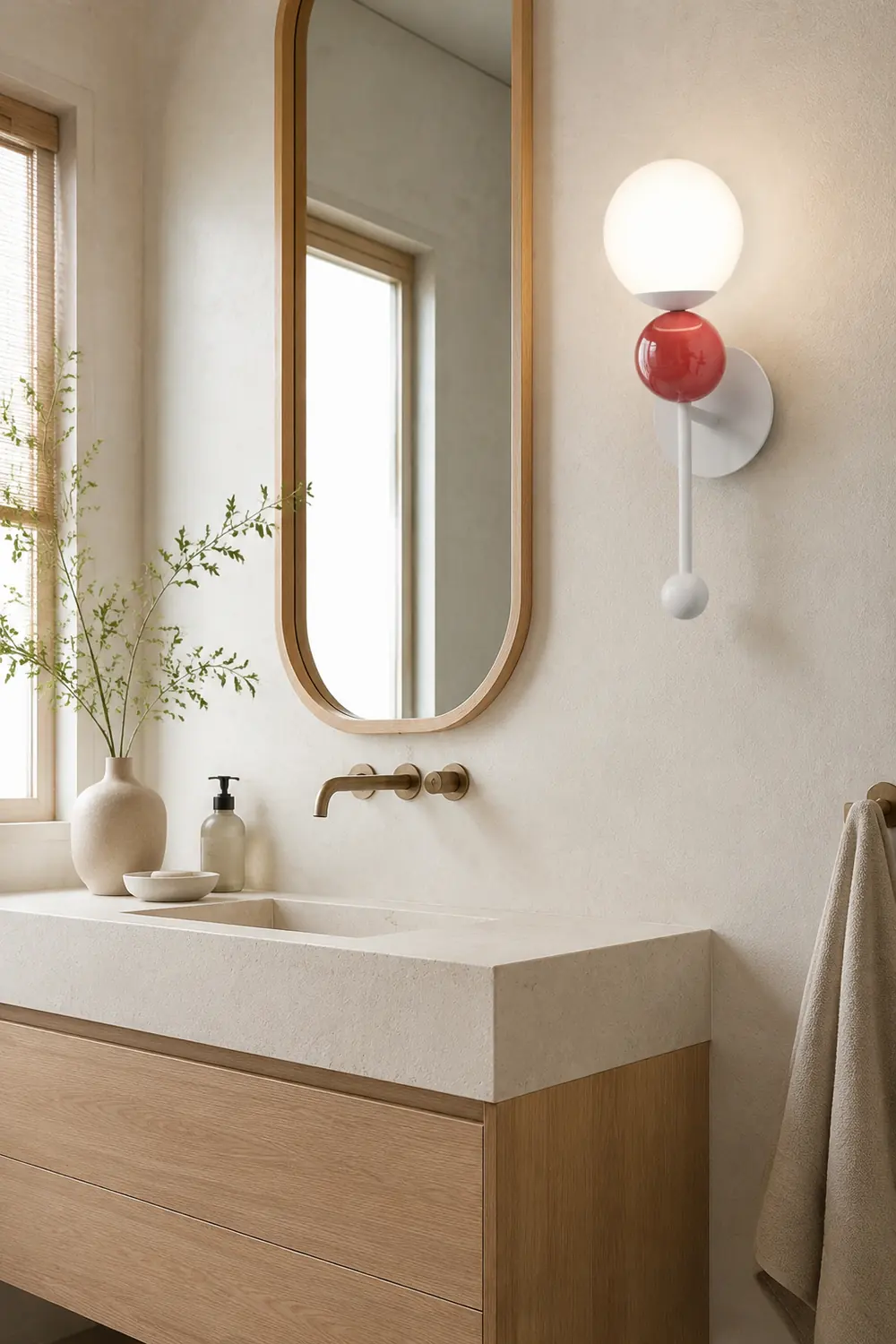 Hailie Modern LED Wall Lights/Ceiling Light Wood/Red Bedroom/Hallway/Living Room - Lumpaz