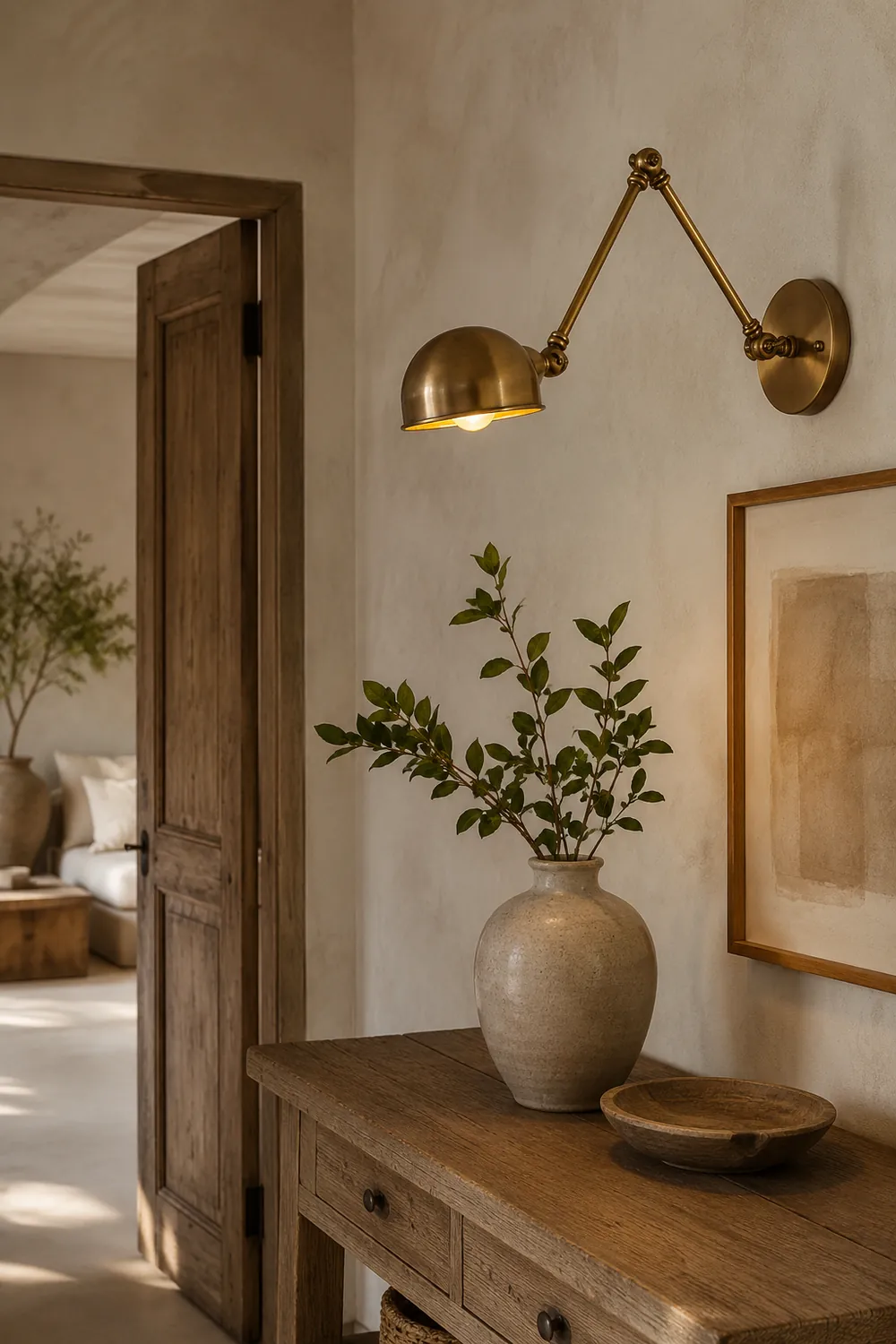 Brady Hemispheric Adjustable Wall Lamp, Brass/Antique Brass/Chrome, Bedroom - Lumpaz