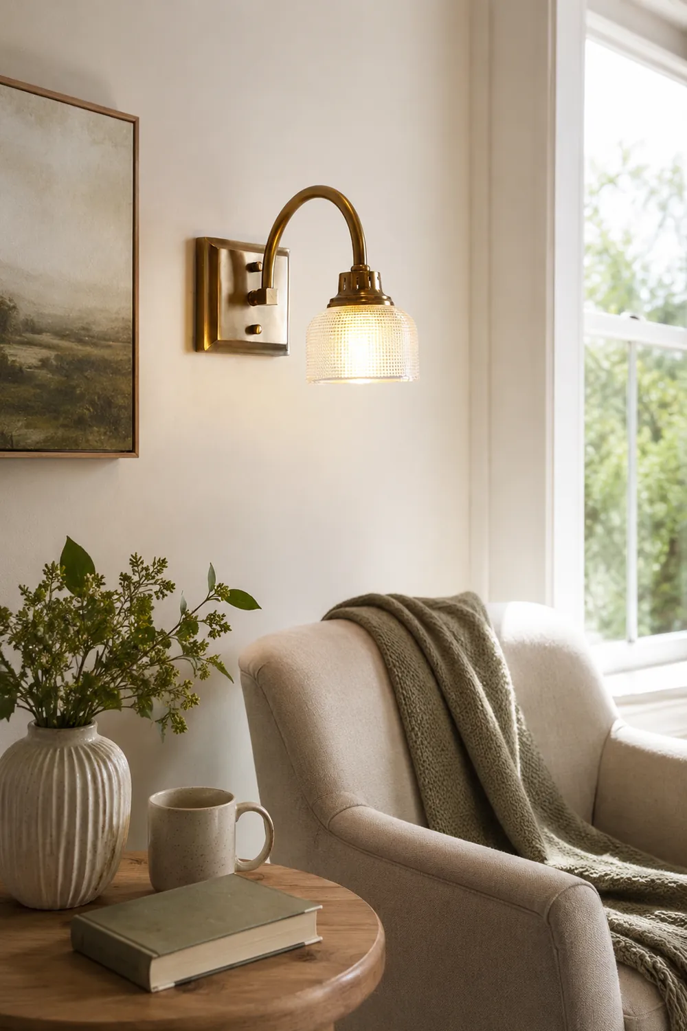Alessio Vintage Bowl-shaped Metal/Glass Wall Lamps, Gold - Lumpaz