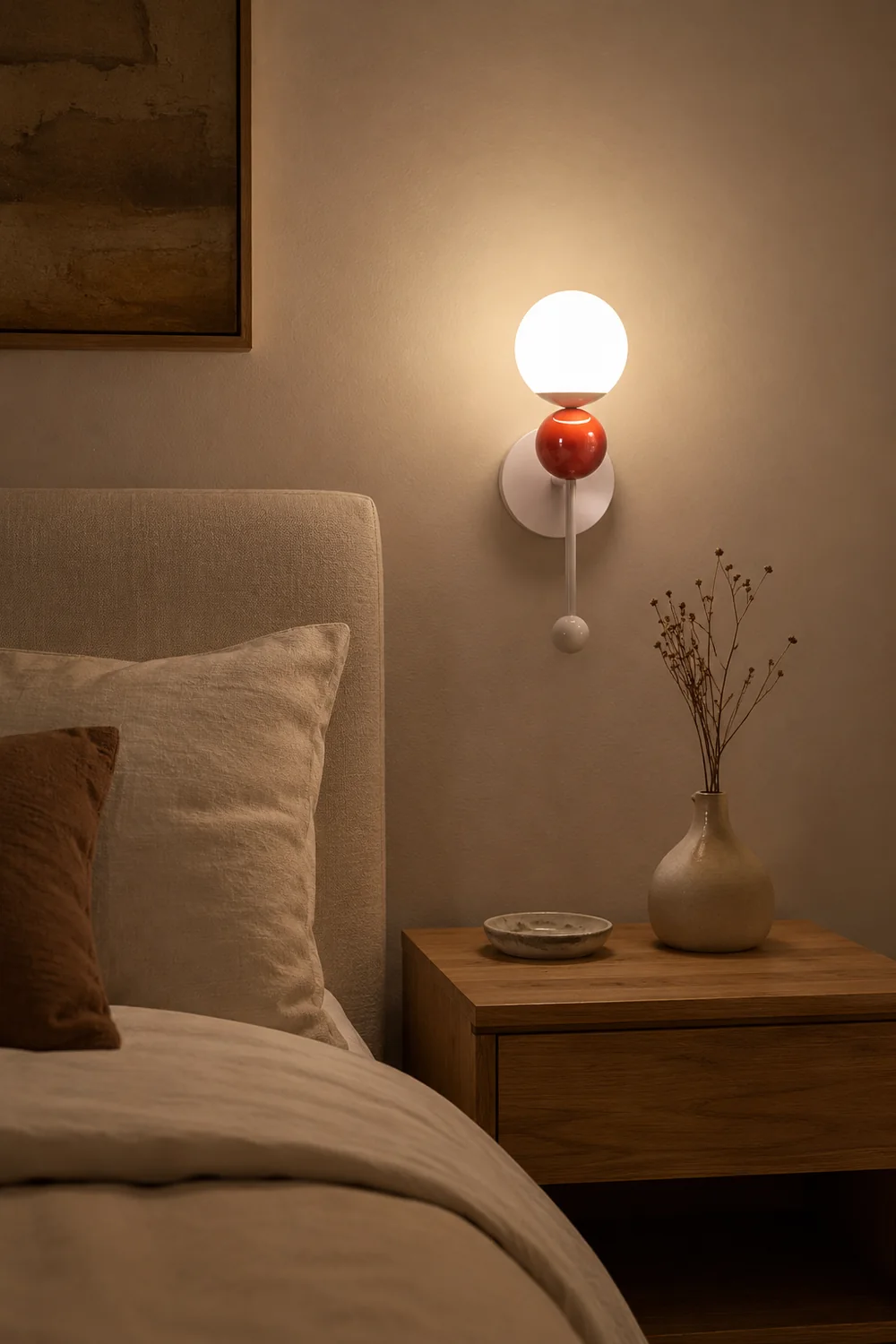 Hailie Modern LED Wall Lights/Ceiling Light Wood/Red Bedroom/Hallway/Living Room - Lumpaz