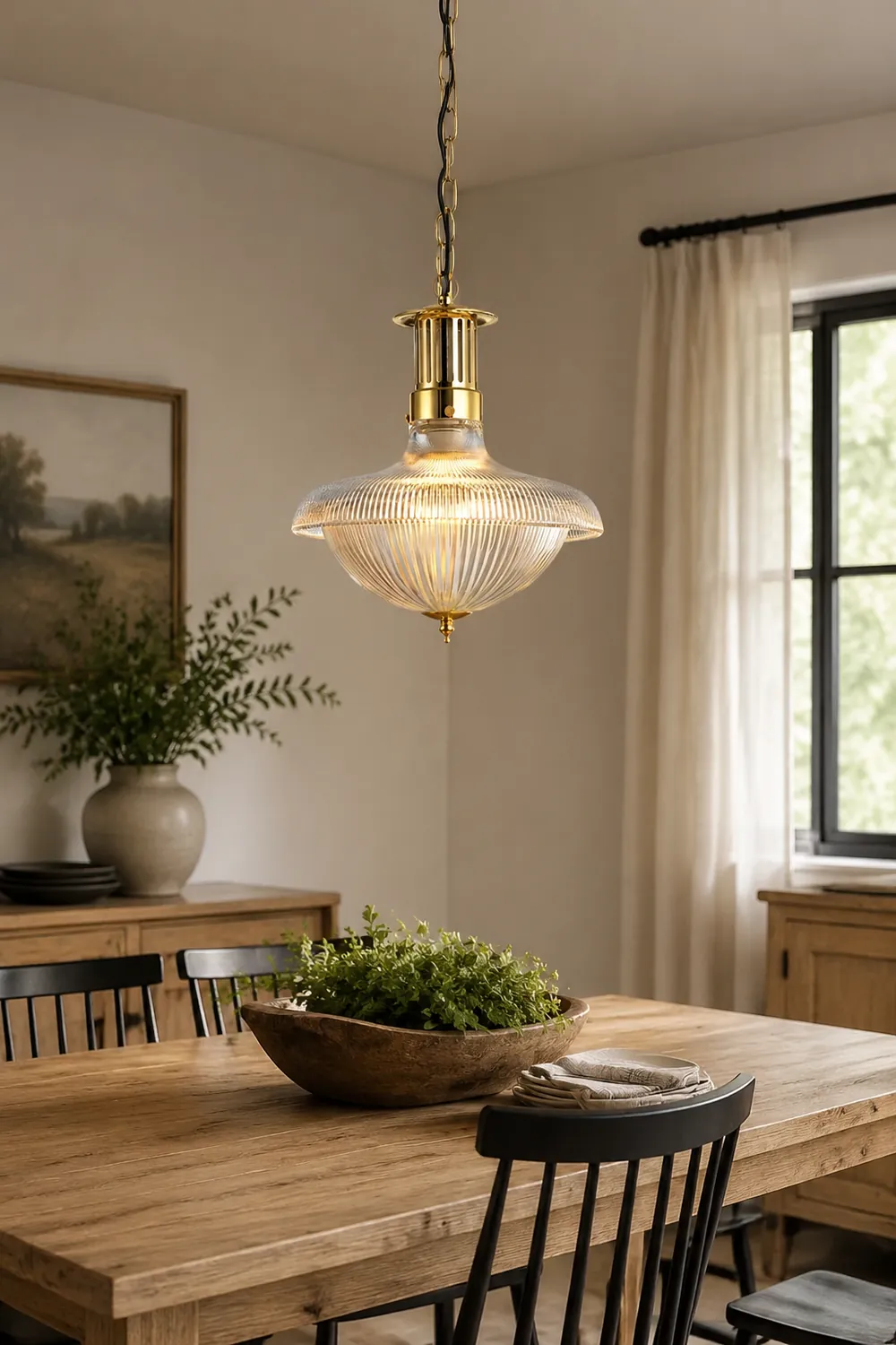 Alessio Vintage Industrial LED Pendant Light Glass Bedroom Kitchen - Lumpaz
