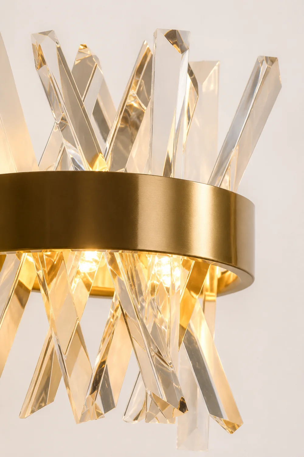 Marilyn Decorative Geometric Crystal/Metal Wall Lamp, Gold - Lumpaz