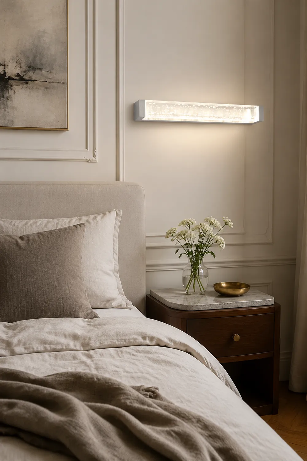 Leigh Transparent Rectangular Mirror Front Vanity LED Wall Lamp, Bathroom - Lumpaz