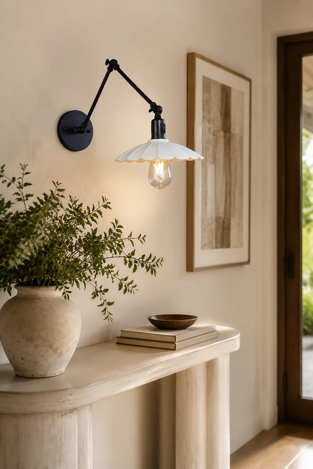 Brady Wall Lamp Creative Pleated Adjustable Metal, Black, Bedroom - Lumpaz