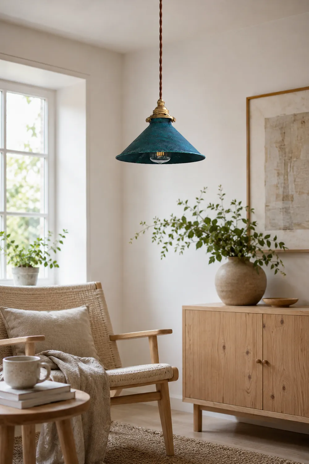 Alessio Vintage LED Rustic Pendant Light Metal Blue Kitchen Balcony - Lumpaz