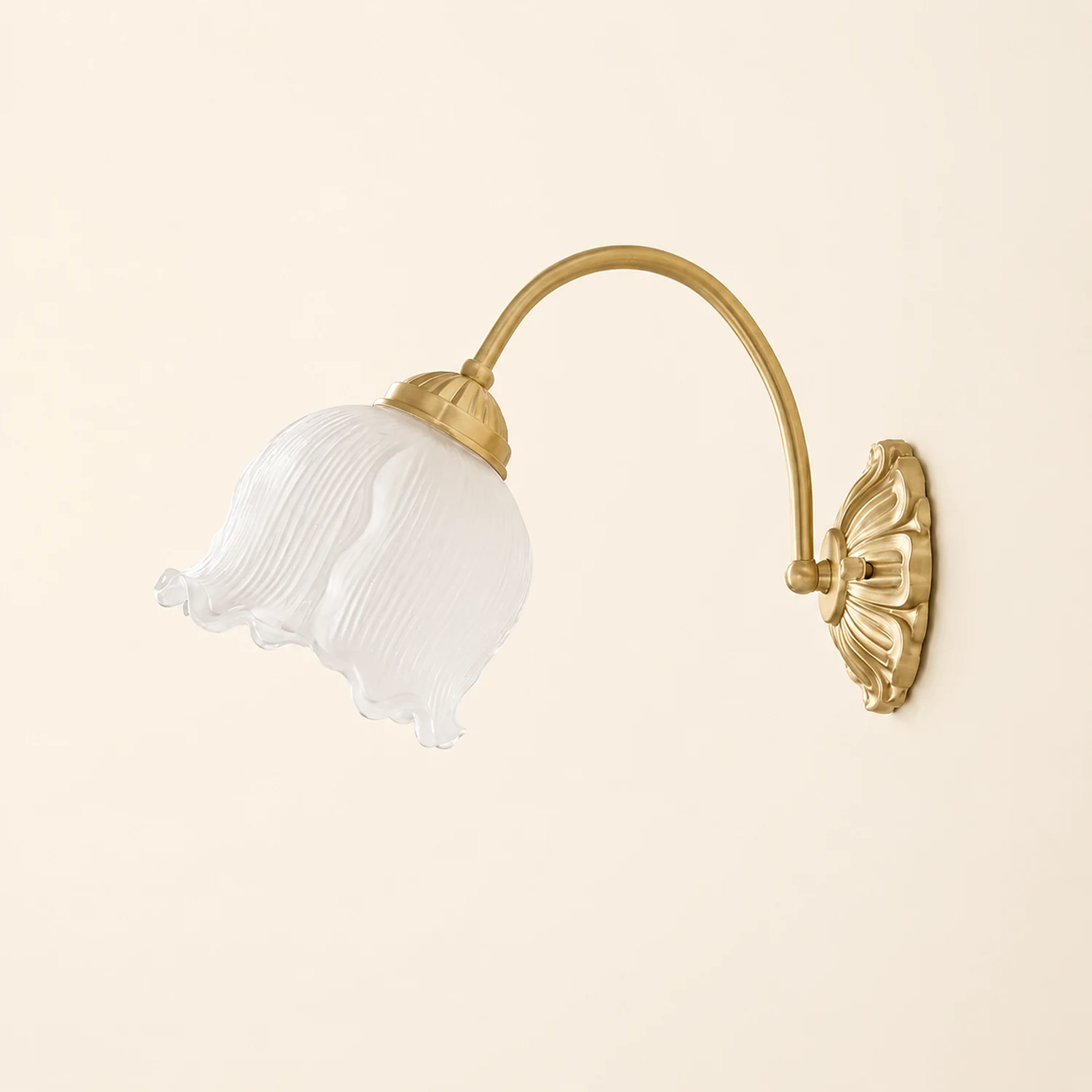 Bella Retro LED Wall Lamp Indoor Gold Metal Glass Bedroom Balcony - Lumpaz