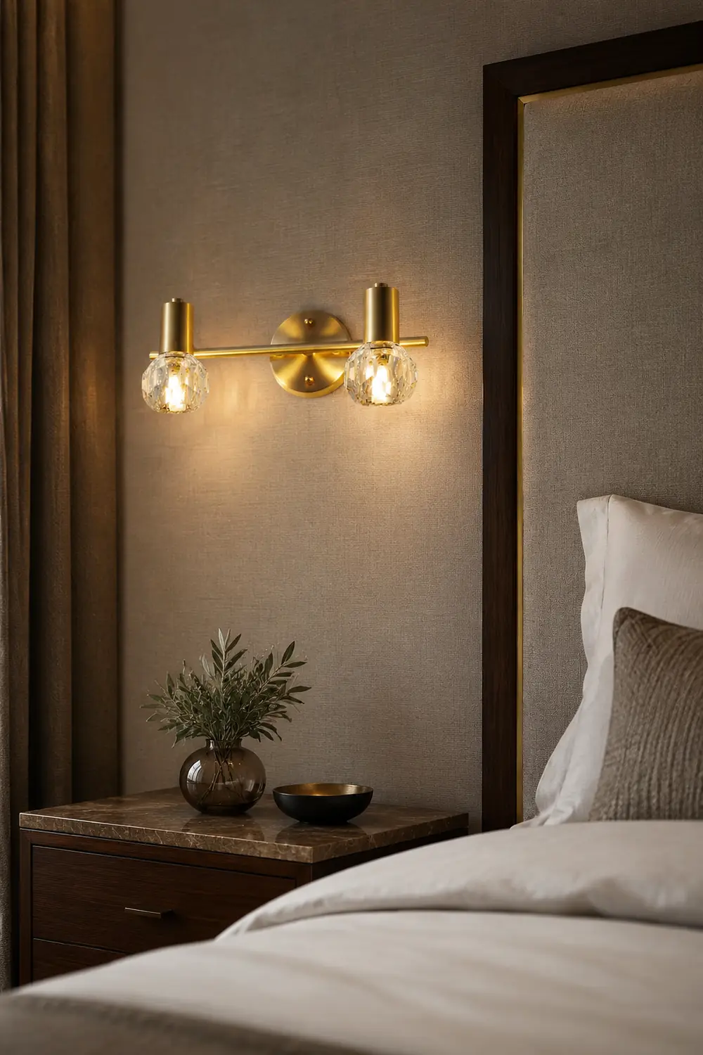 Kristy Luxury Globe Crystal Vanity Wall Lamp, 2/3 Light - Lumpaz