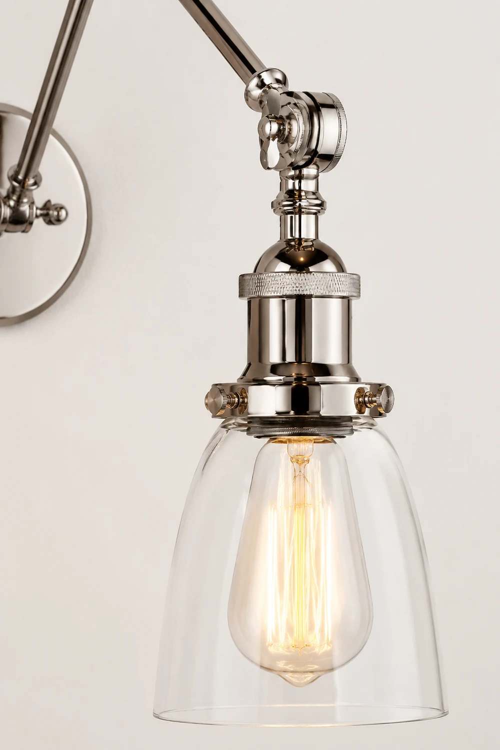 Alessio Wall Lamp Tapered, Modern, Glass/Metal Adjustable, 4 Color, Living Room - Lumpaz
