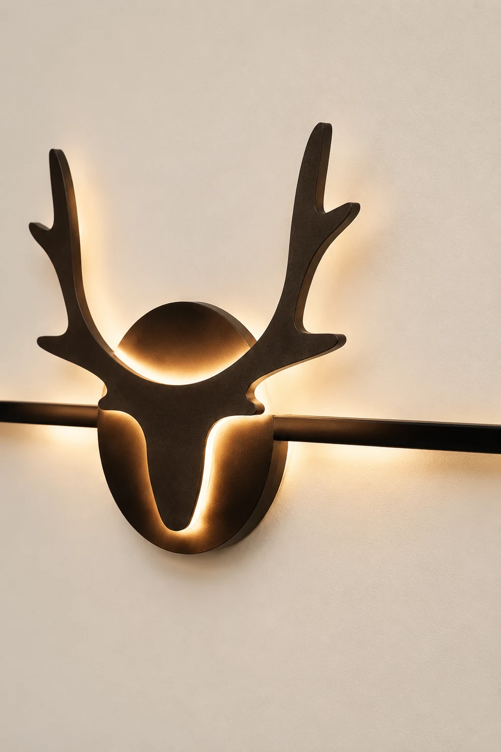 Edge Vintage Antlers Mirror Front Vanity Metal LED Wall Lamp - Lumpaz