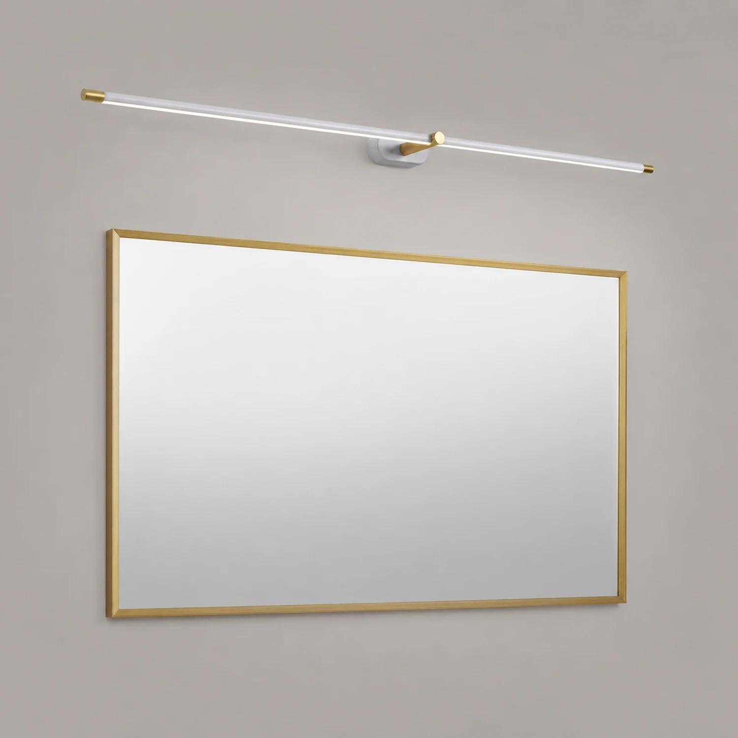 Leigh Minimalist Linear Metal/Acrylic Wall Lamp, White/Black/Gold - Lumpaz