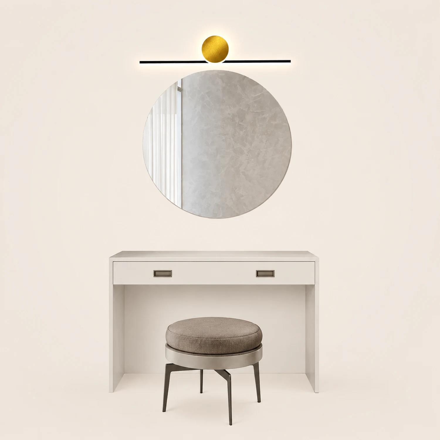Emyr Modern Simple Circular Line Gold Acrylic Wall Lamp - Lumpaz