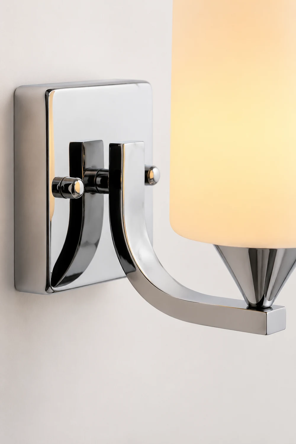 Eryn Minimalism Cylindrical Metal Glass Art Vanity Wall Lamp, Black/Chrome - Lumpaz