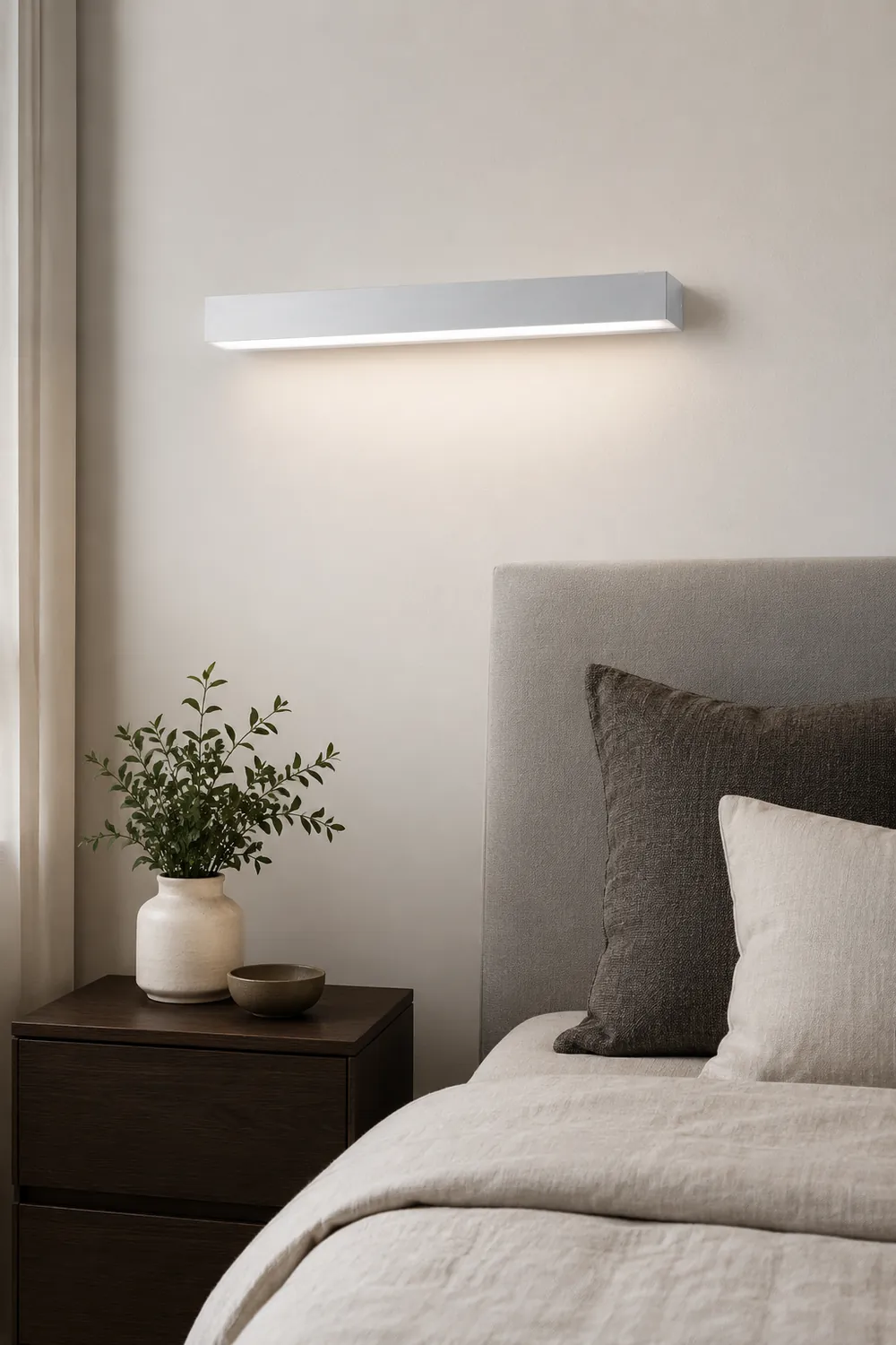 Edge Wall Lamp Linear Minimalist Mirror Front, White, Bathroom - Lumpaz