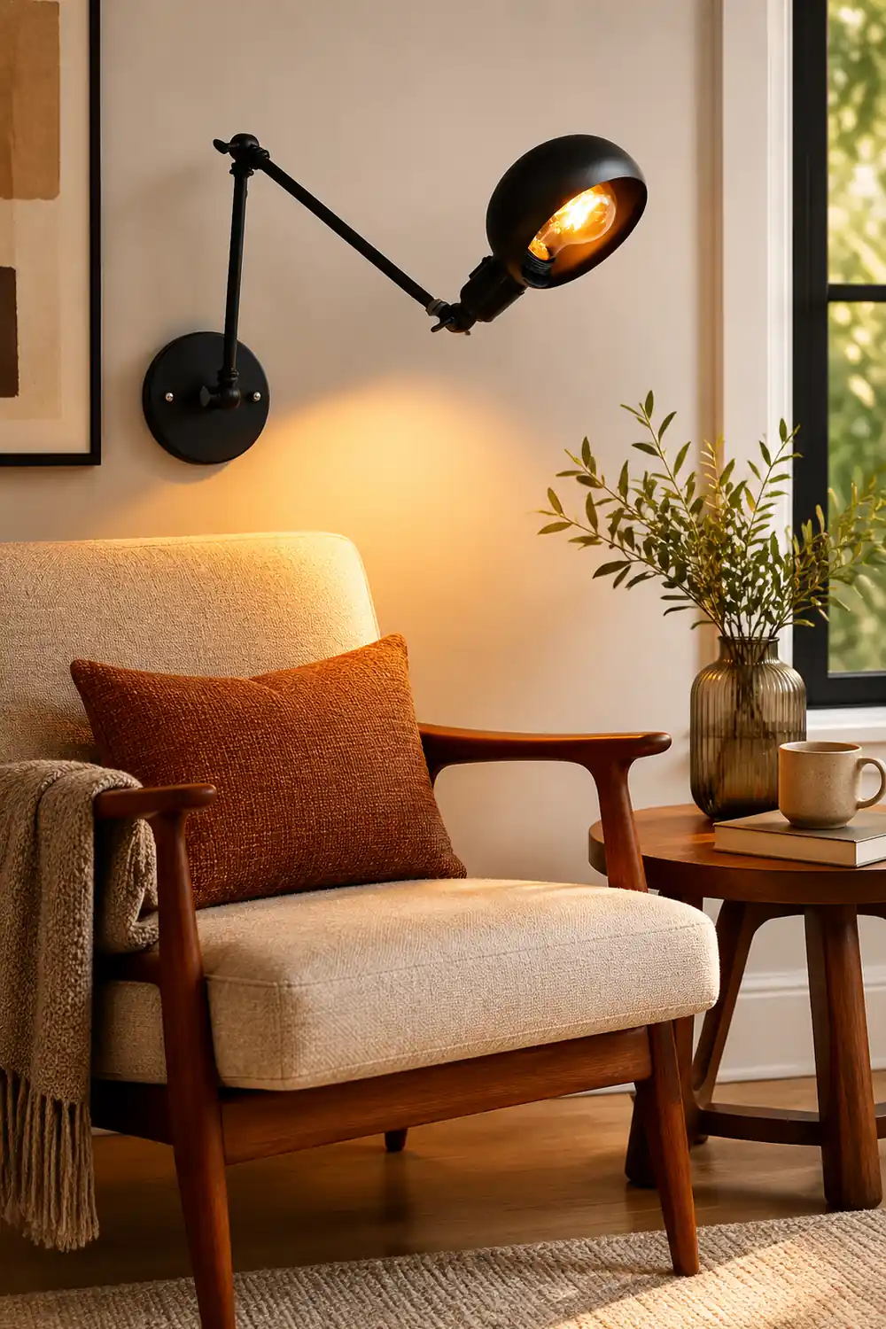 Brady Wall Lamp Dome Metal, Adjustable Black, 2 Size, Bedroom - Lumpaz