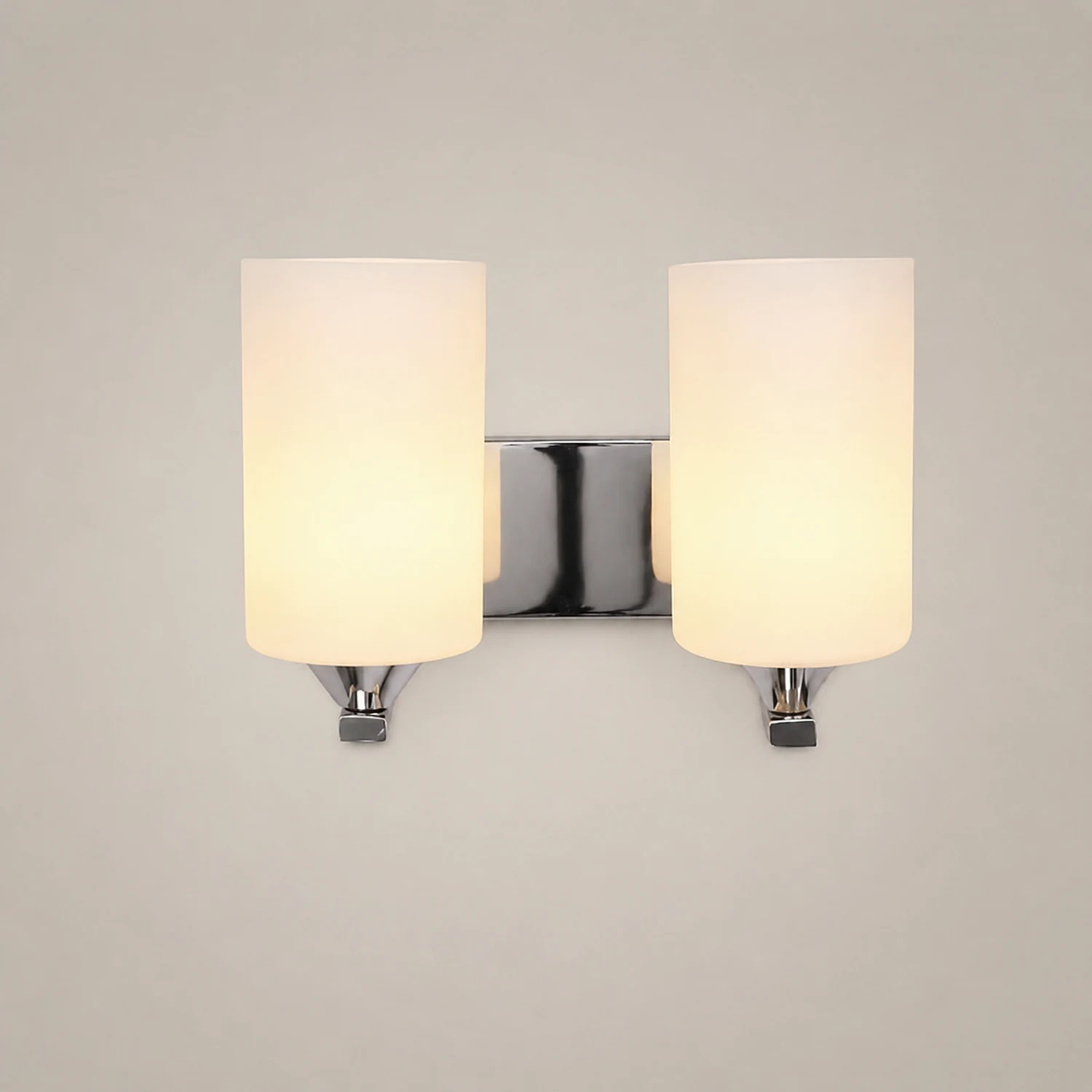 Eryn Modern Cylinder Metal Vanity Wall Lamp, Black/Chrome - Lumpaz