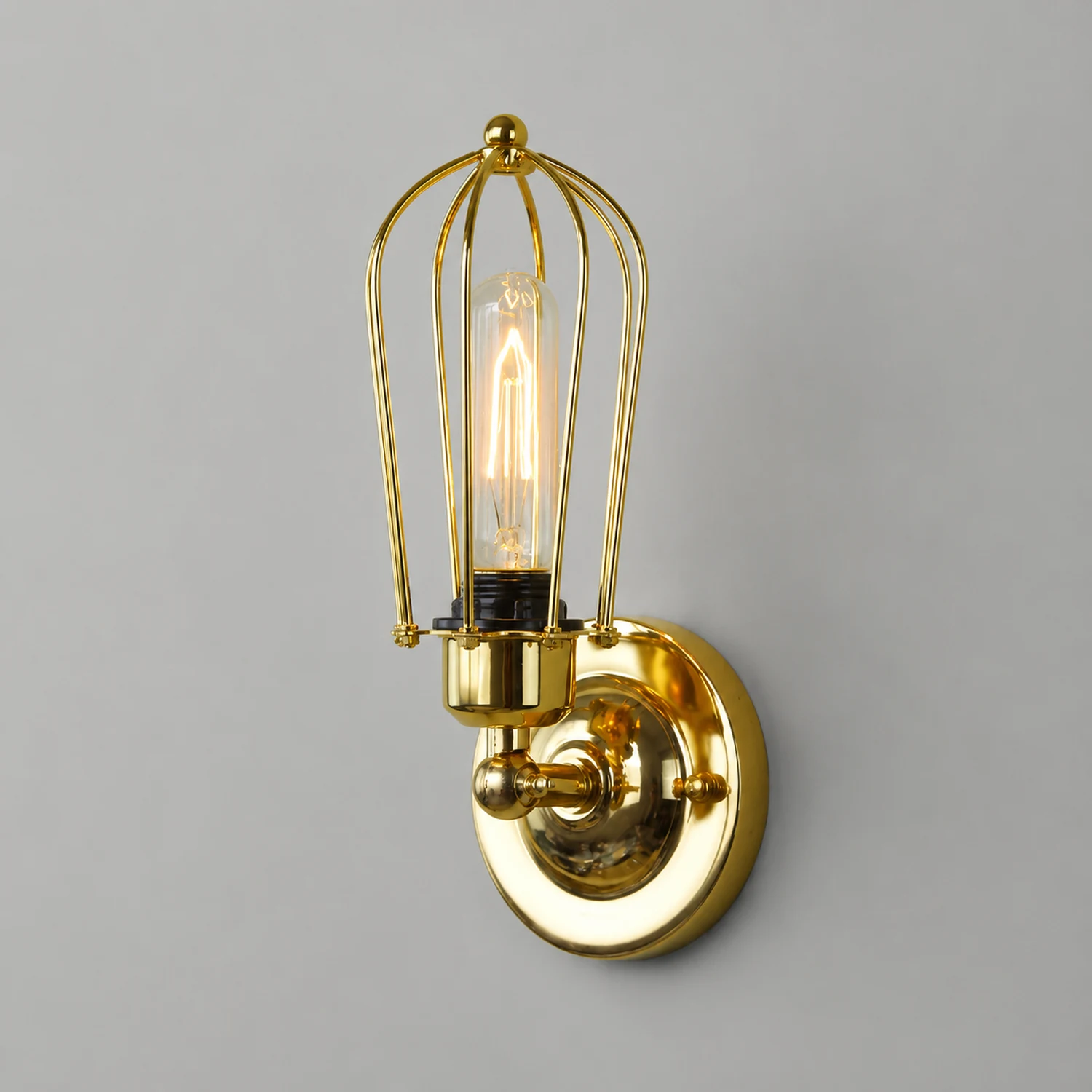 Alessio Vintage Iron Wall Lamp, Black/Rust/Bronze/Gold/Silver - Lumpaz