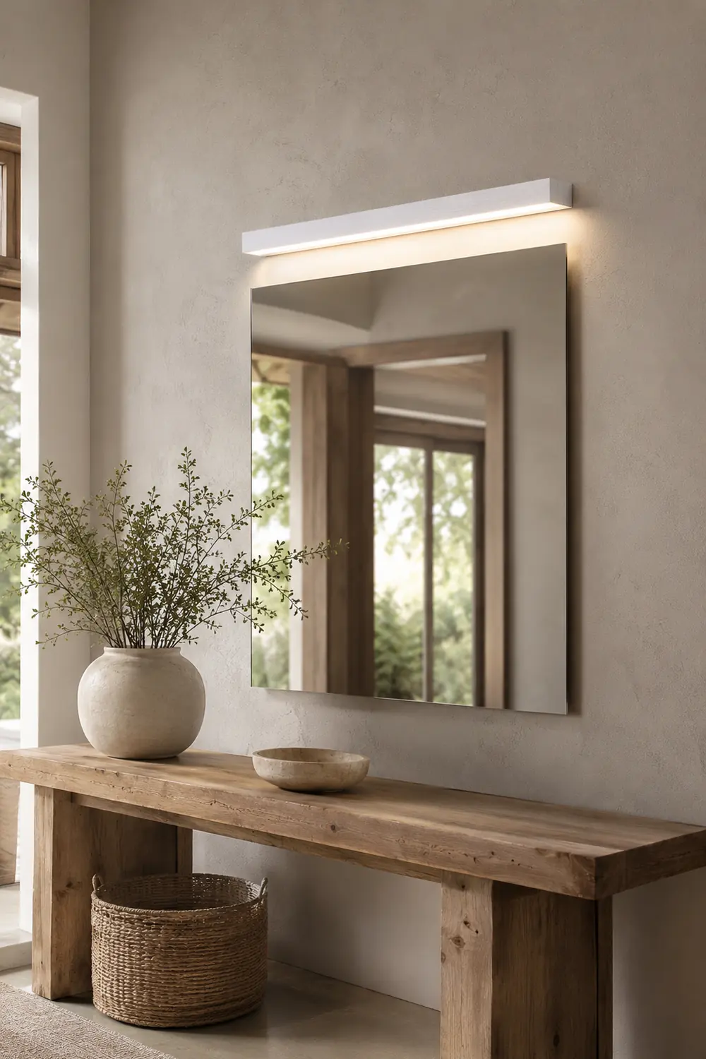 Edge Wall Lamp Linear Minimalist Mirror Front, White, Bathroom - Lumpaz