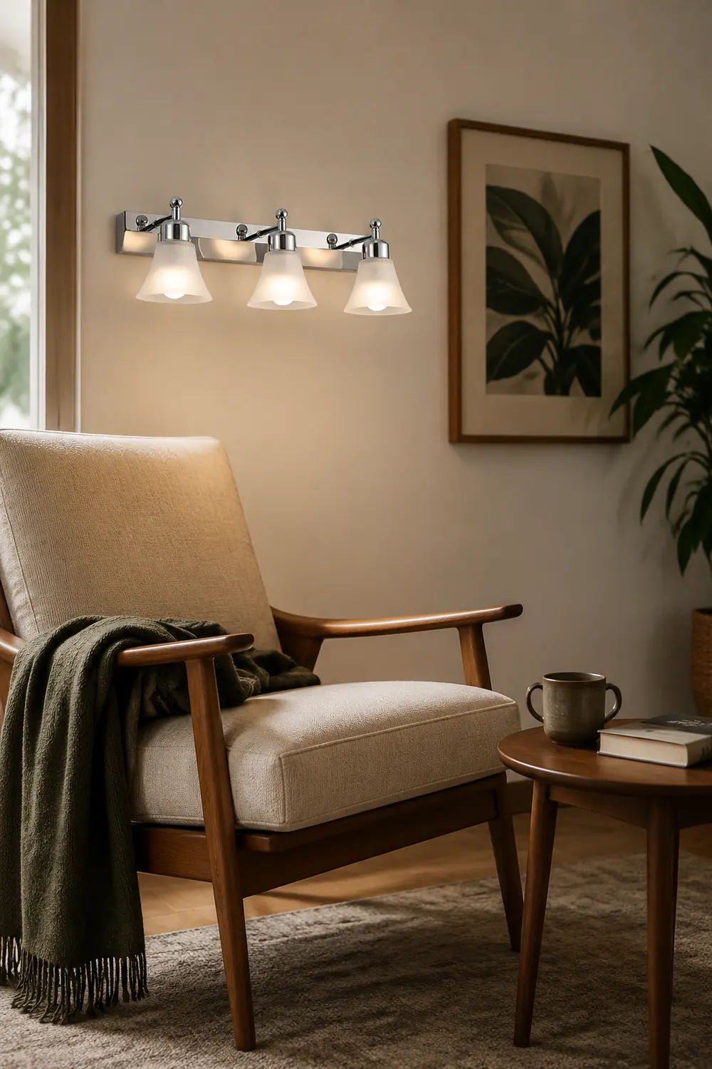 Leigh Nordic Flower Shaped Steel&Glass Bedroom Wall Lamps, Sliver - Lumpaz