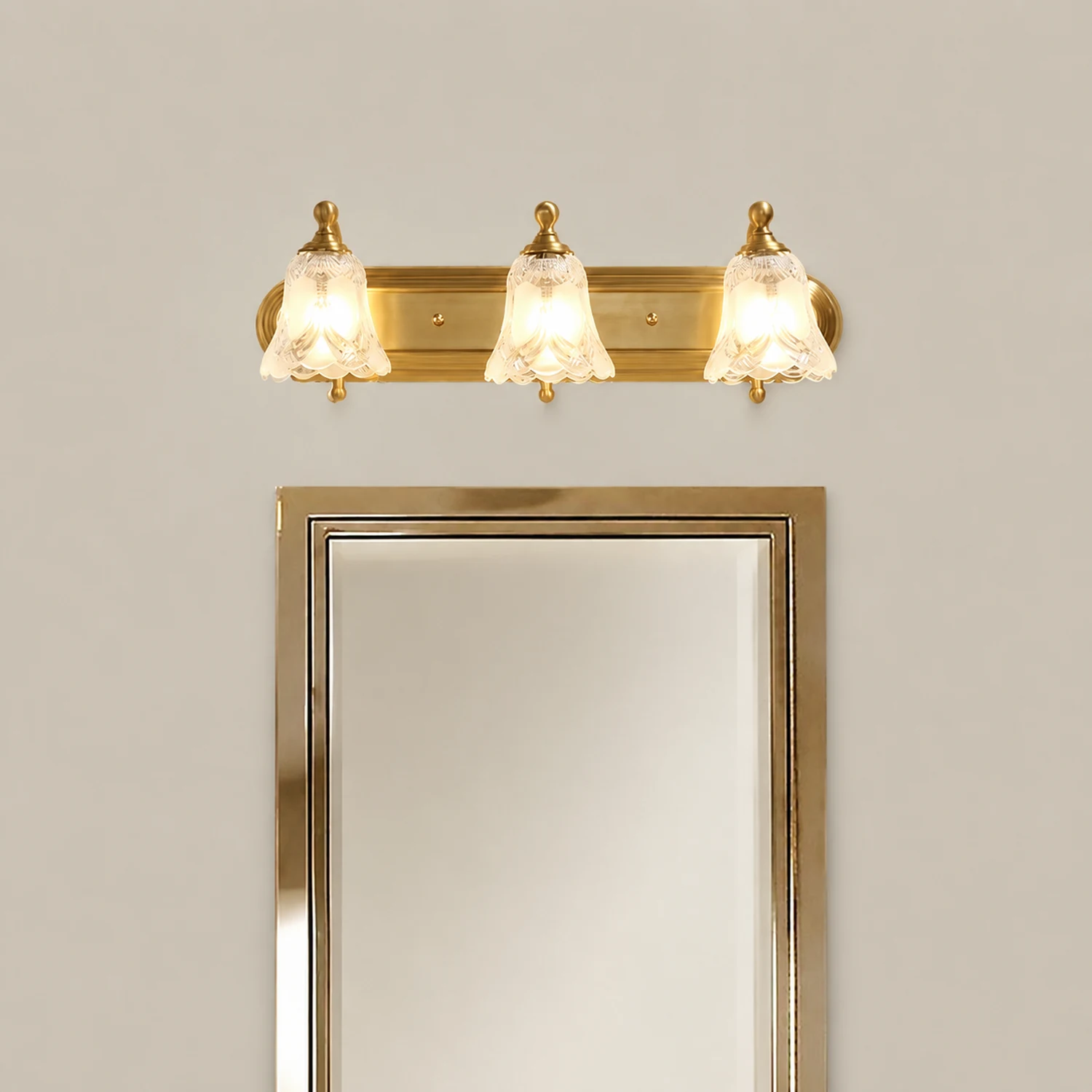 Félicie Vintage Flower Glass Wall Lamp, White, Bathroom - Lumpaz