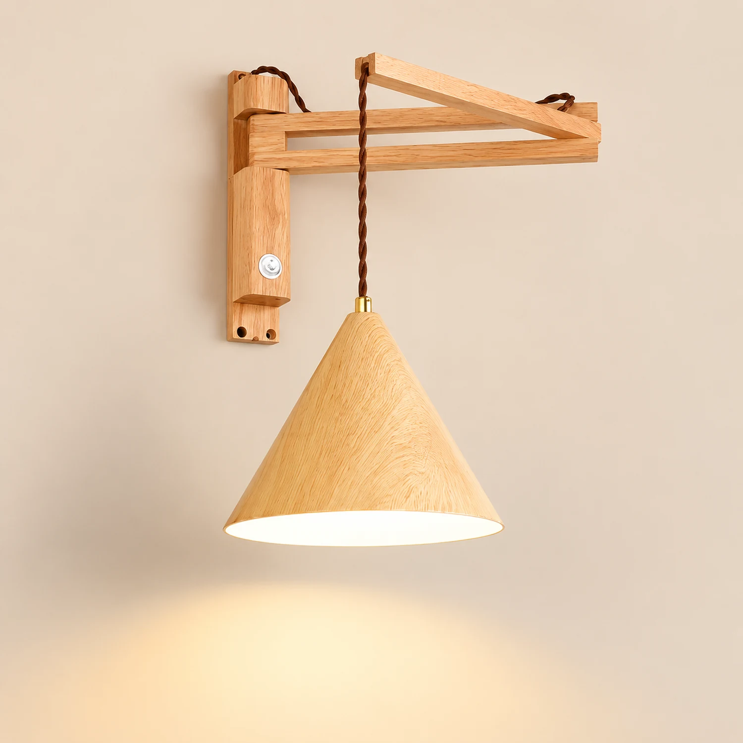 Ozawa Modern Adjustable Wall Lamp Wood/Metal 2 Color Bedroom - Lumpaz