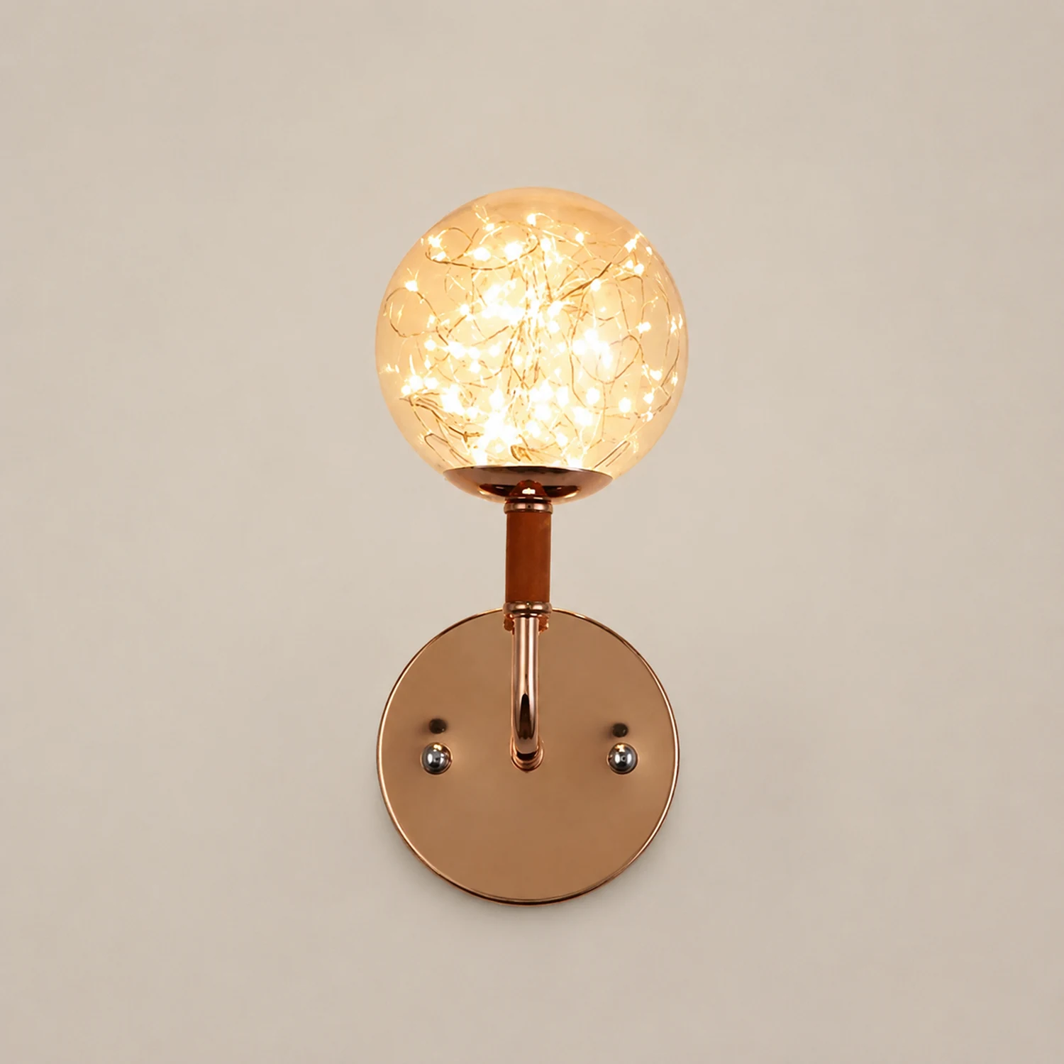 Valentina Wall Lamp Starry Globe Art Deco, Black/Gold, Bedroom - Lumpaz