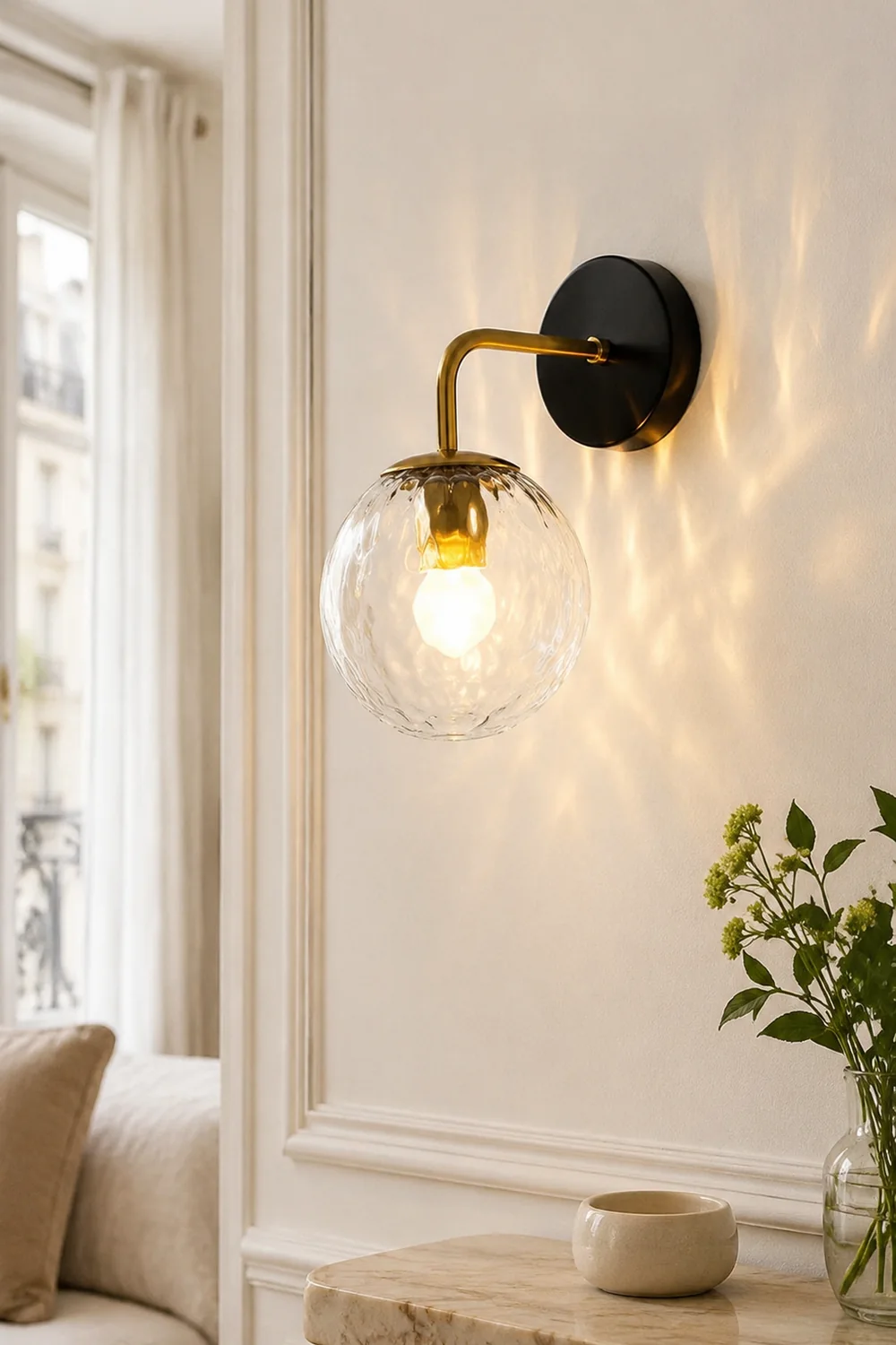 Valentina Vanity LED Wall Lamp, Black/Gold - Lumpaz