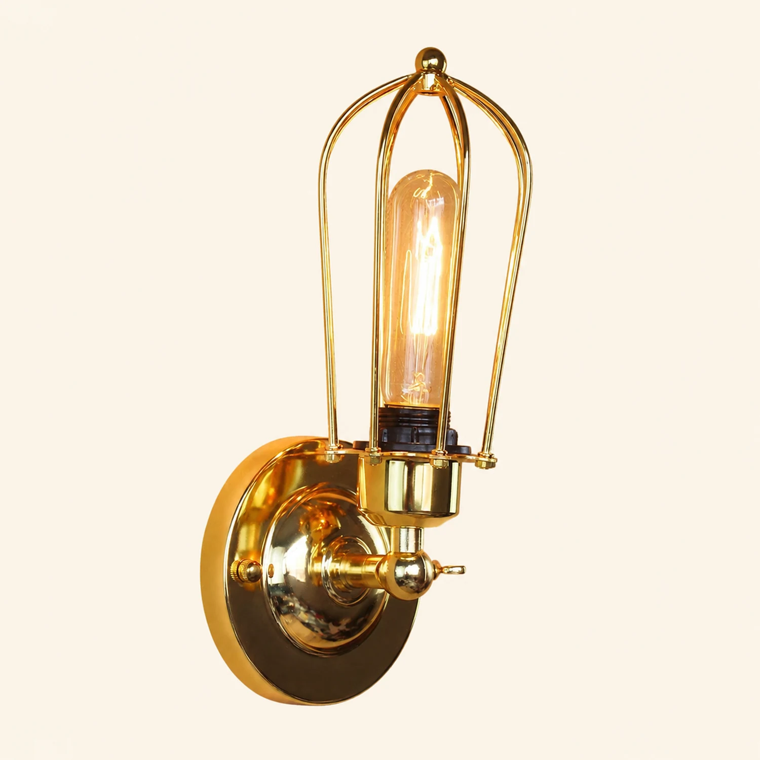 Alessio Vintage Iron Wall Lamp, Black/Rust/Bronze/Gold/Silver - Lumpaz