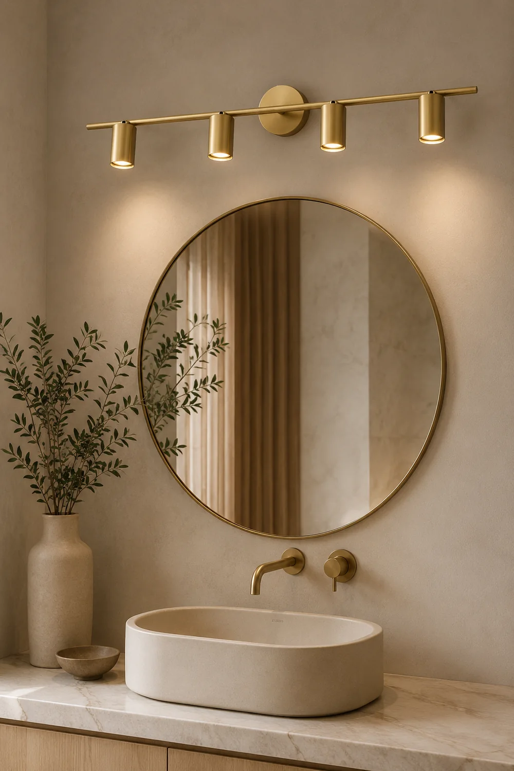Freja Modern Cylinder Metal Wall Mounted Lamp, Black/Brass - Lumpaz