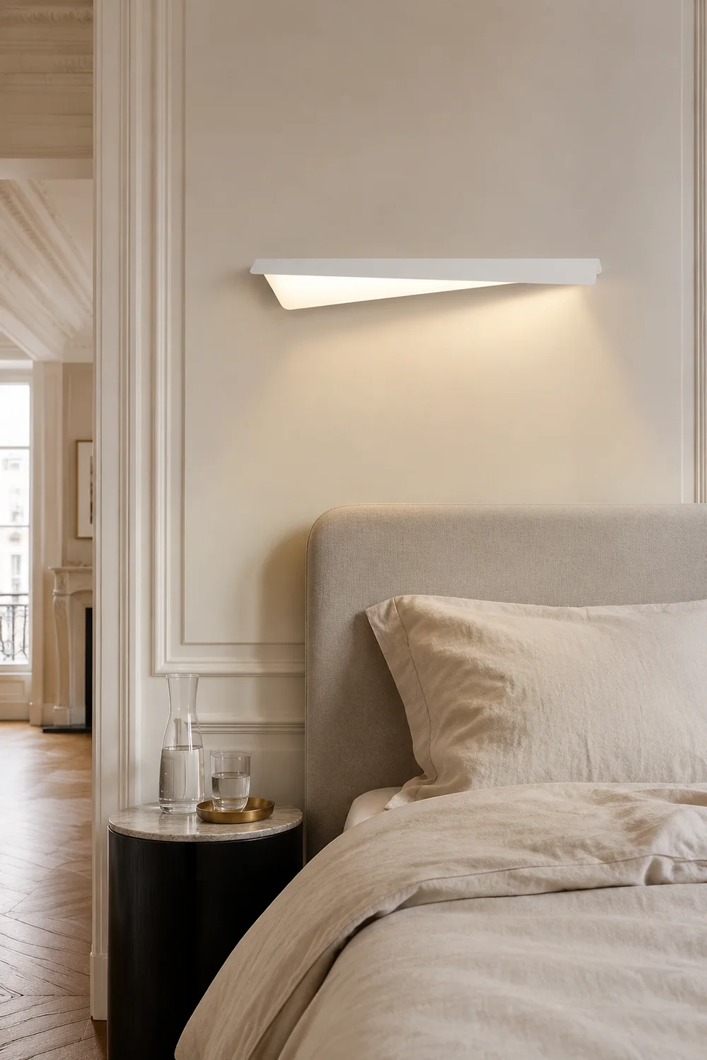 Leigh White Fold Vanity Wall Lamp - Lumpaz