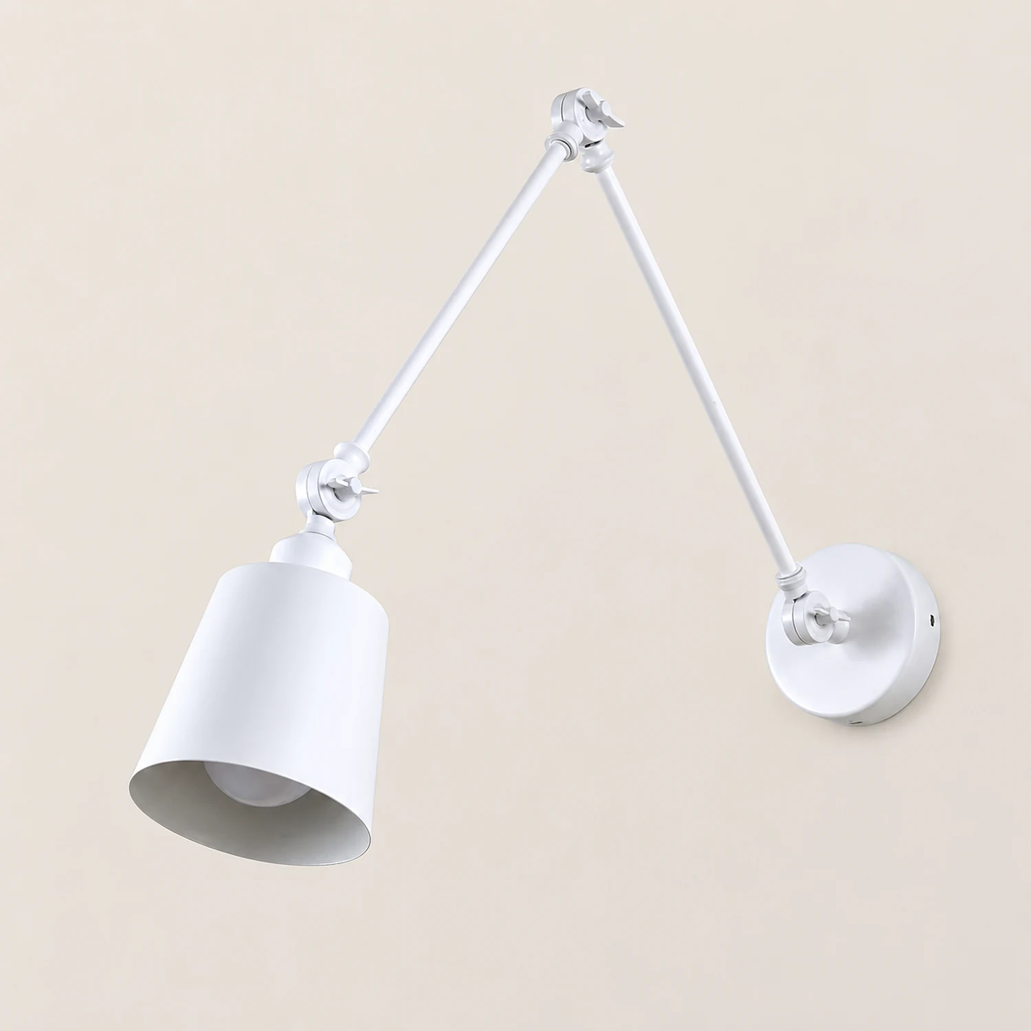 Brady Wall Lamp Dome Modern, Metal Adjustable, Black/White, Living Room - Lumpaz
