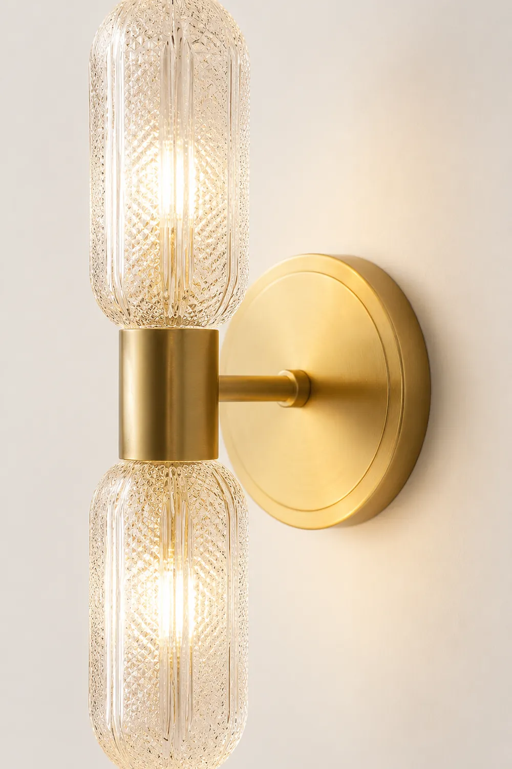 Hailie Luxury Globe Glass Vanity Wall Lamp, 2 Light, Bedroom - Lumpaz