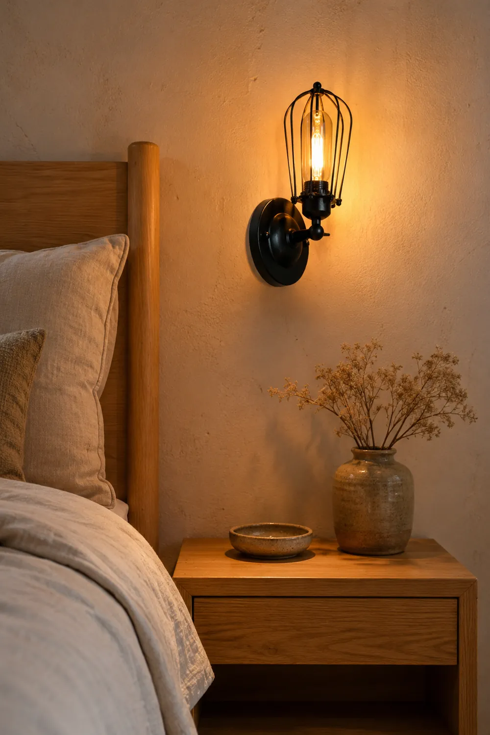 Alessio Vintage Iron Wall Lamp, Black/Rust/Bronze/Gold/Silver - Lumpaz