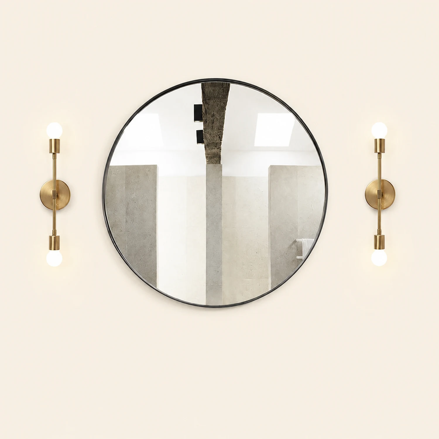 Alessio Modern Minimalist Wall Lamp, Metal, Black/Silver/Gold, Bathroom - Lumpaz