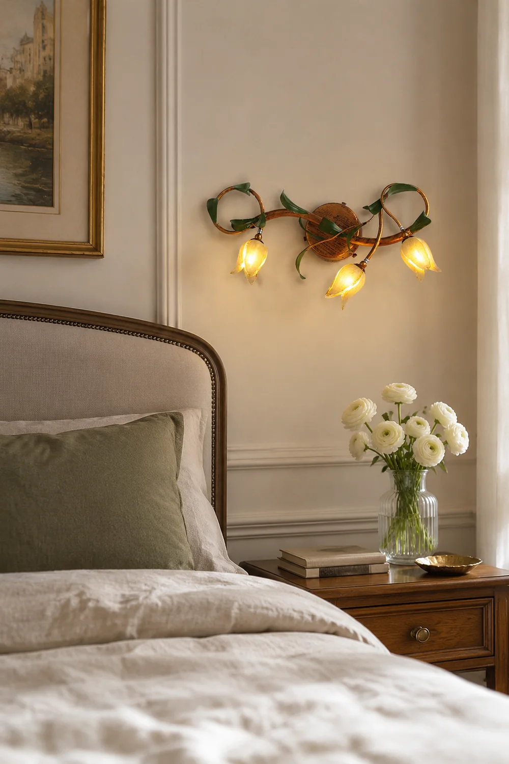 Félicie Vintage Flower Metal&Glass Wall Lamp, Copper - Lumpaz