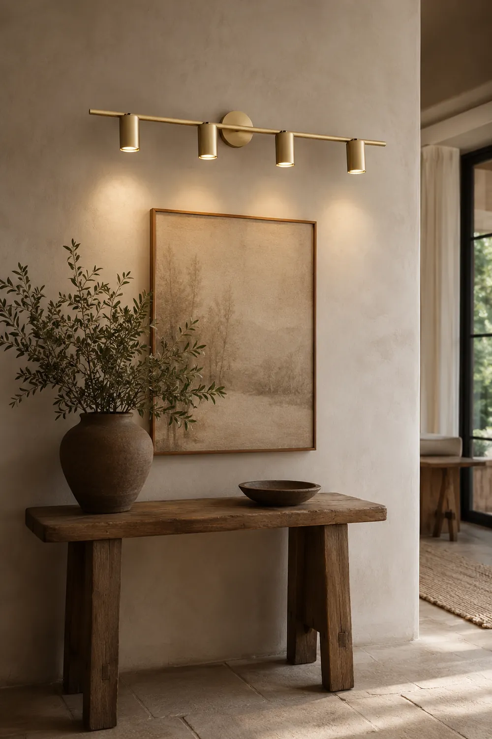 Freja Modern Cylinder Metal Wall Mounted Lamp, Black/Brass - Lumpaz