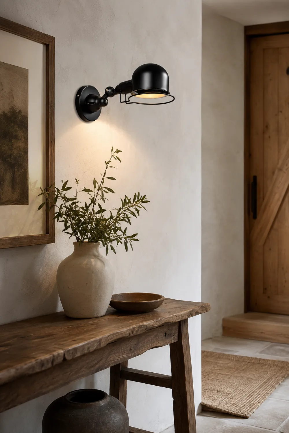 Alessio Wall Lamp Dome Retro, Adjustable Metal, Black, Living Room - Lumpaz