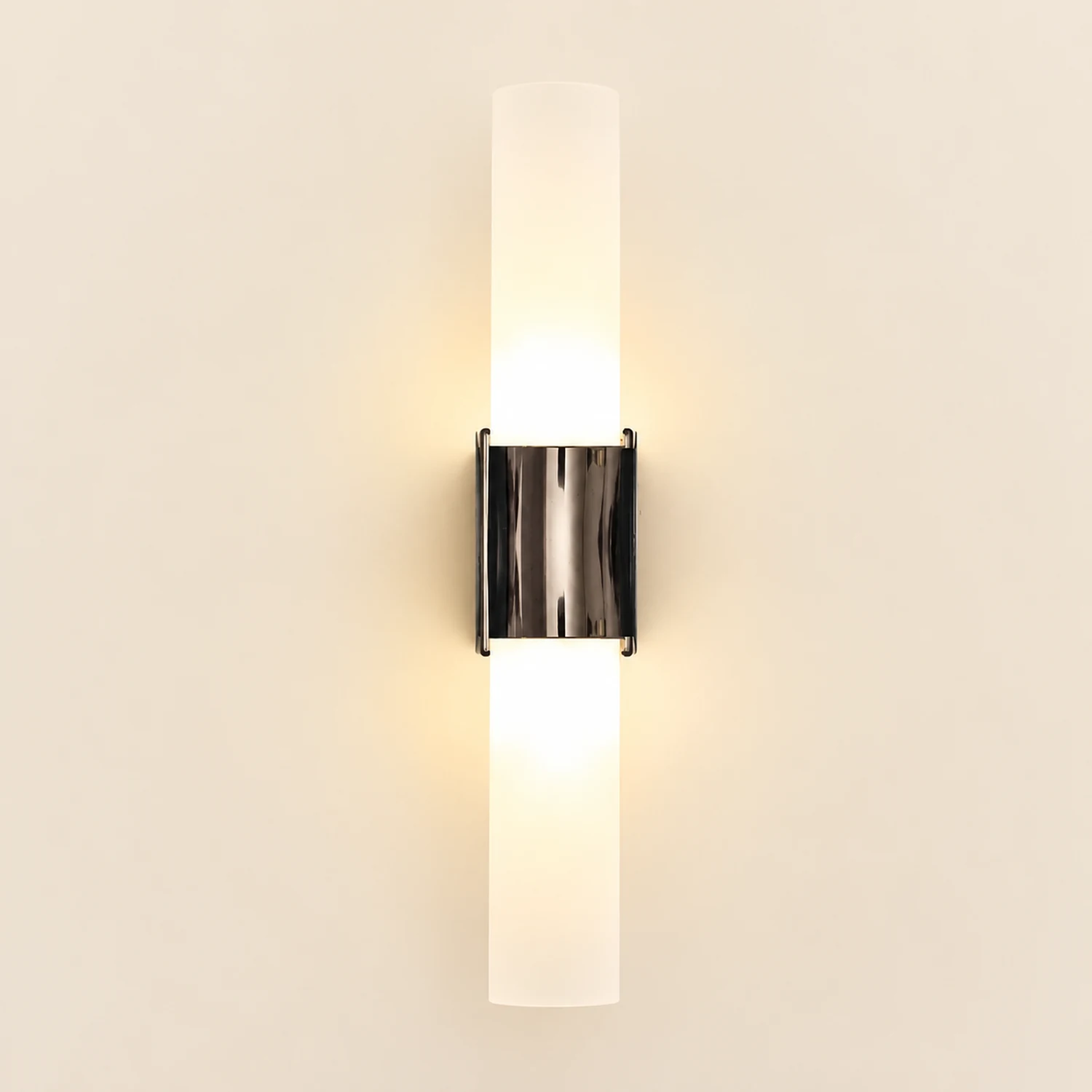 Leigh Modern Double Headed Metal Glass Vanity Wall Lamp,  Black/Gold - Lumpaz