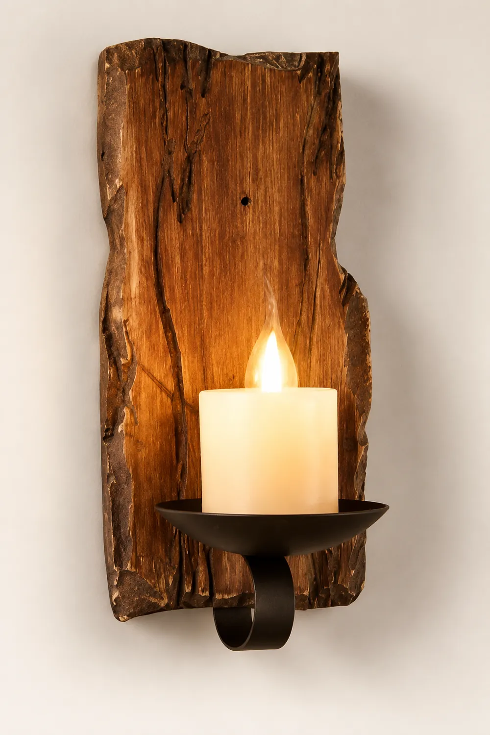 Austin Wall Lamp Rectangular Vintage, Wood/Metal, Bedroom - Lumpaz