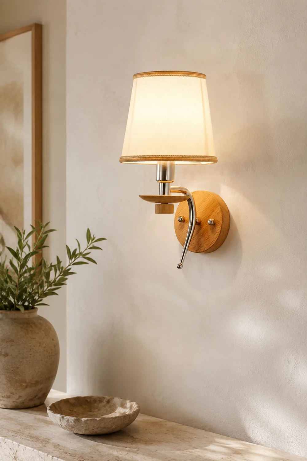 Eryn Modern Geometric Wood Vanity Wall Lamp, Bedroom/Bathroom - Lumpaz