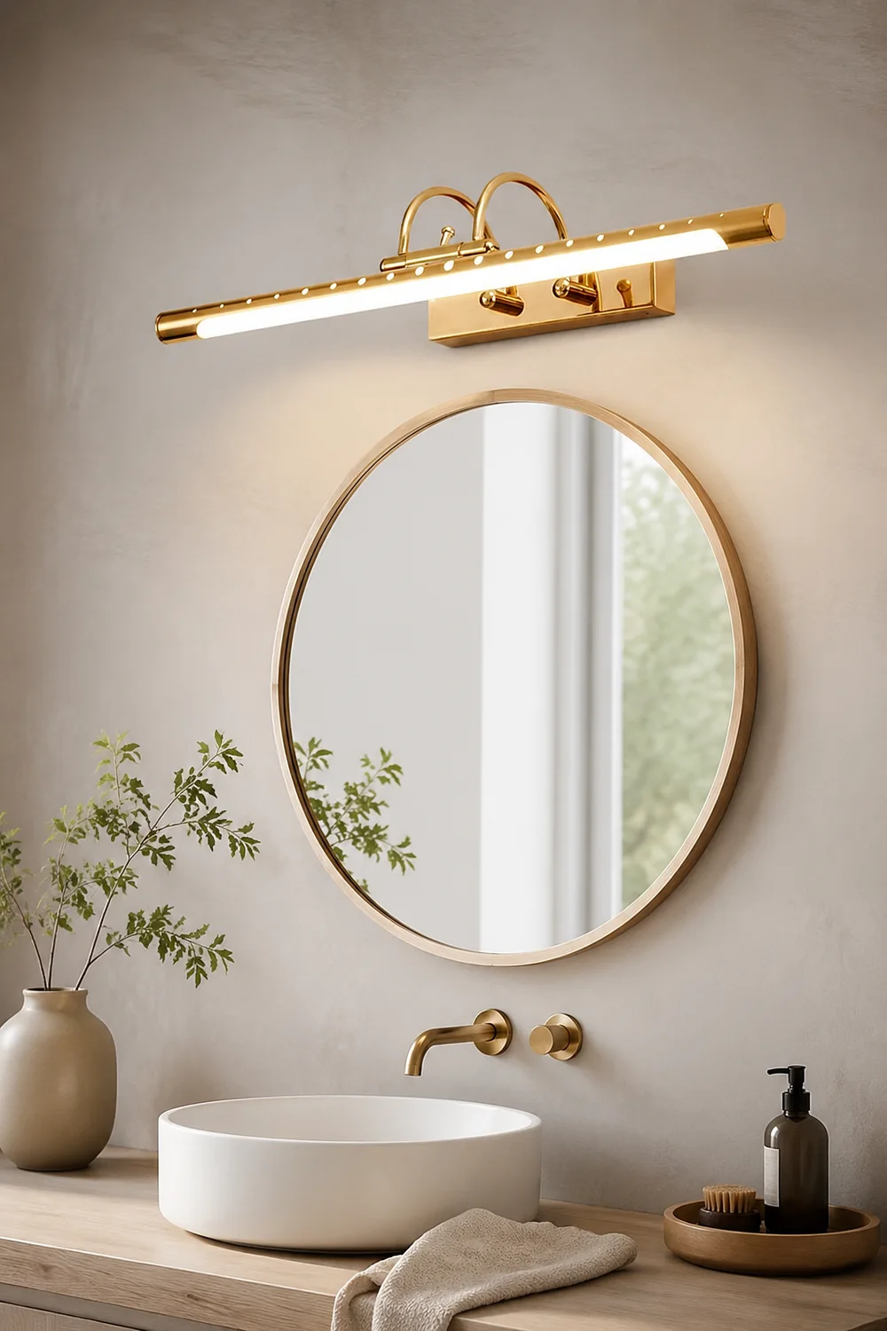 Eryn Modern Linear Vanity Wall Lamp, Gold, Bathroom/Kitchen - Lumpaz