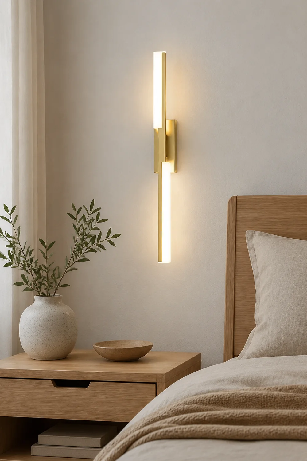 Alana Modern Geometric Metal&Silica Gel Bedroom Wall Lamp, Black/Gold - Lumpaz