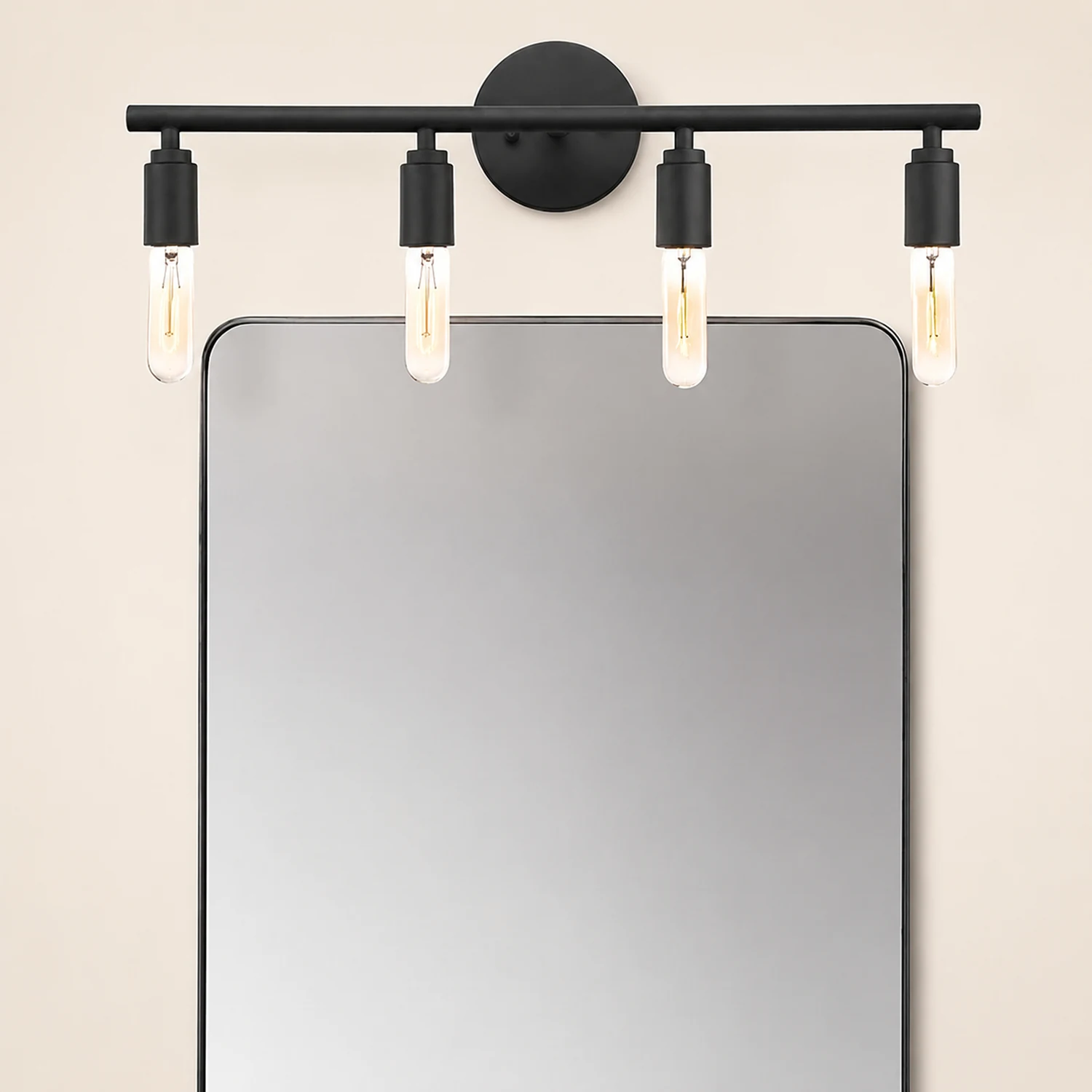 Alessio Modern Glass Vanity Wall Lamp, Black, Bathroom, 3/4 Light - Lumpaz