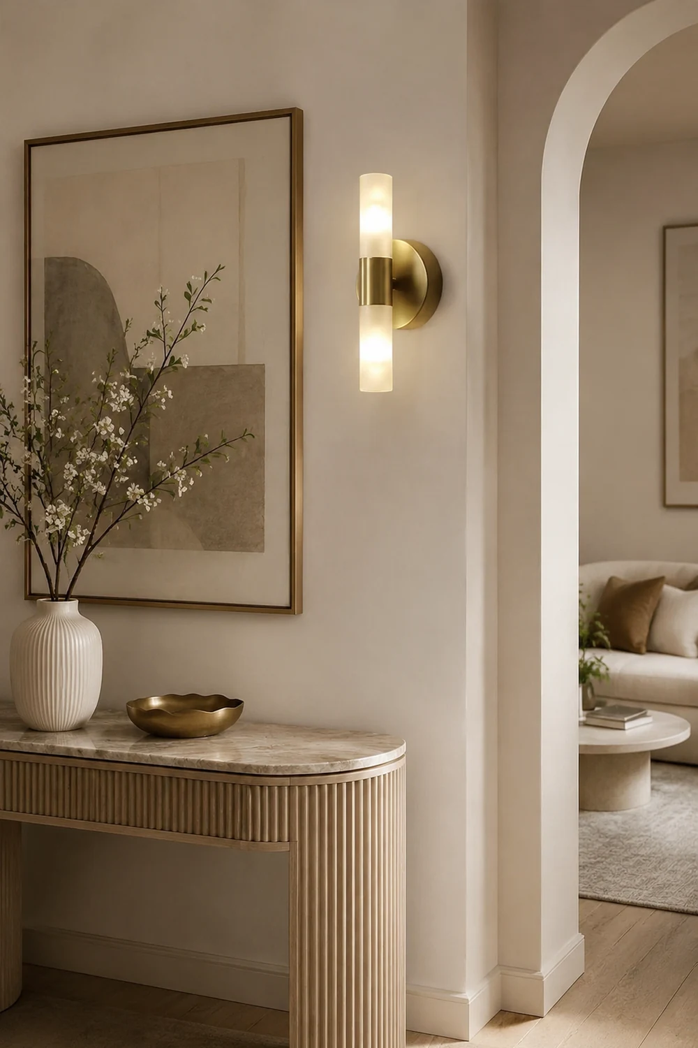 Leigh Modern Cylindrical Metal Led Wall Lamp, Gold - Lumpaz