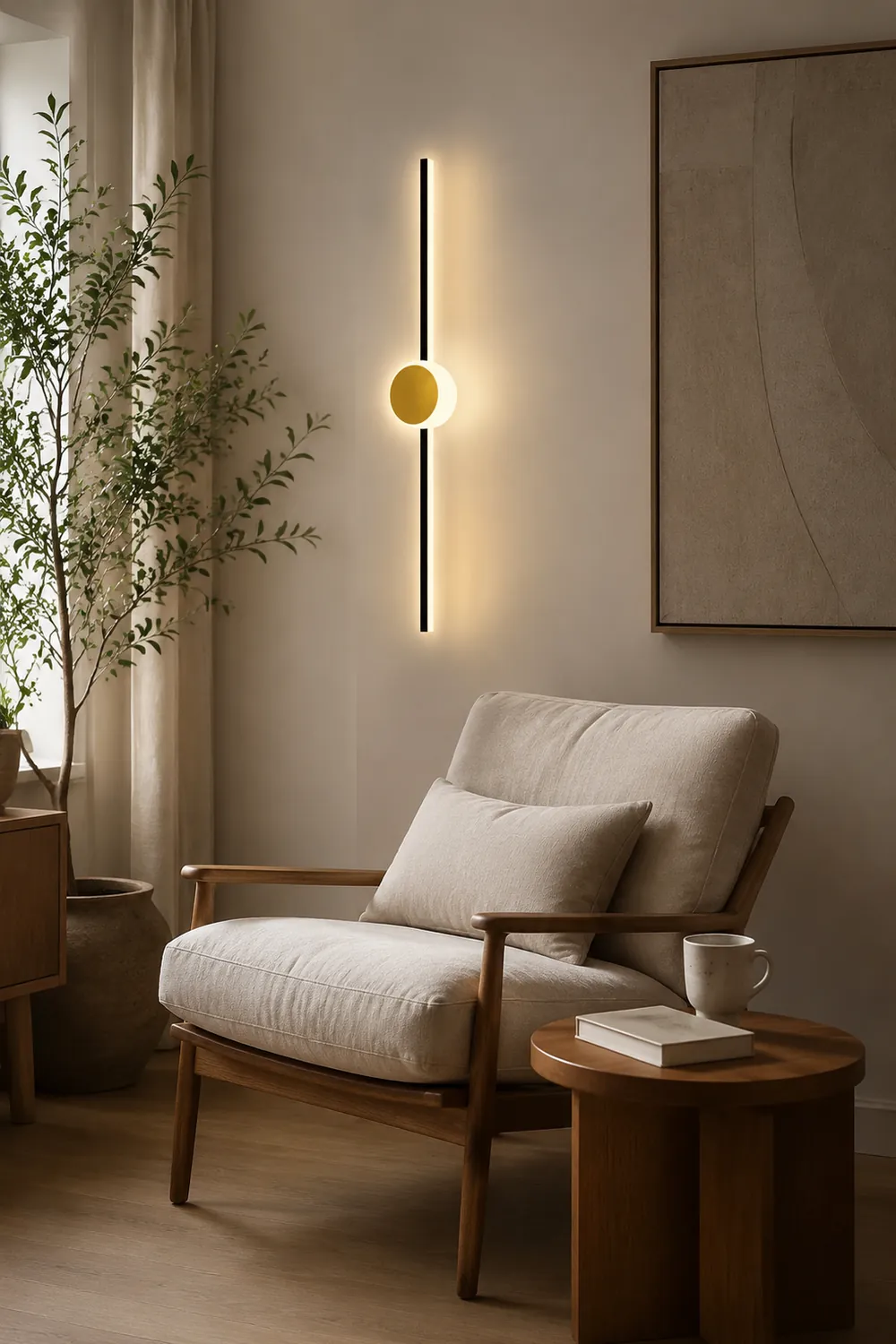 Emyr Modern Simple Circular Line Gold Acrylic Wall Lamp - Lumpaz