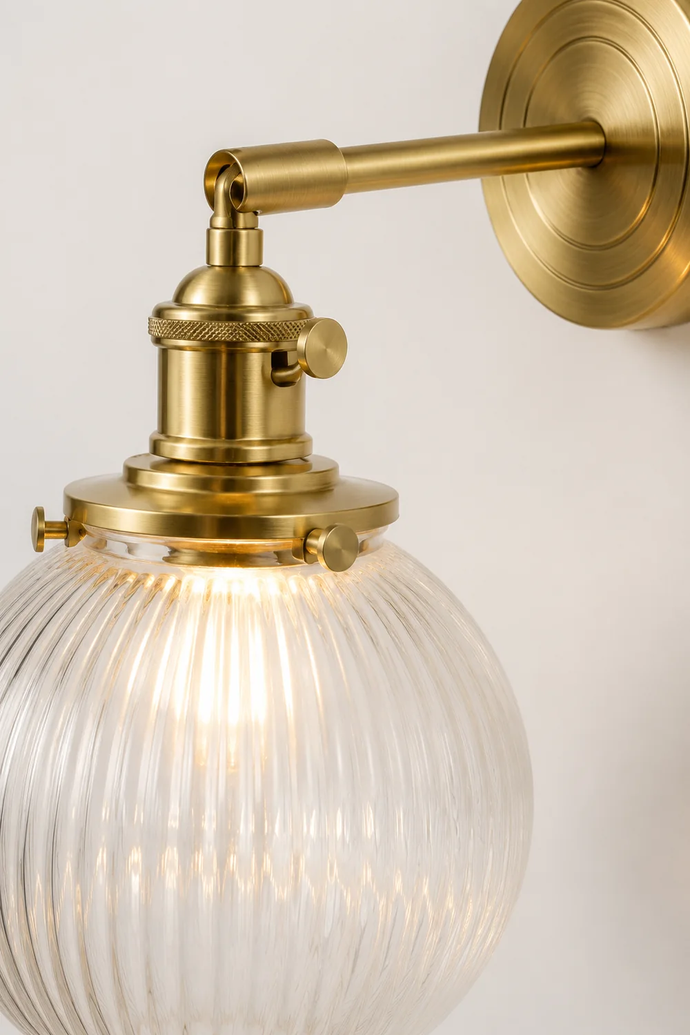 Hailie Luxury Globe/Flower Glass Vanity Wall Lamp, Gold, Bedroom - Lumpaz