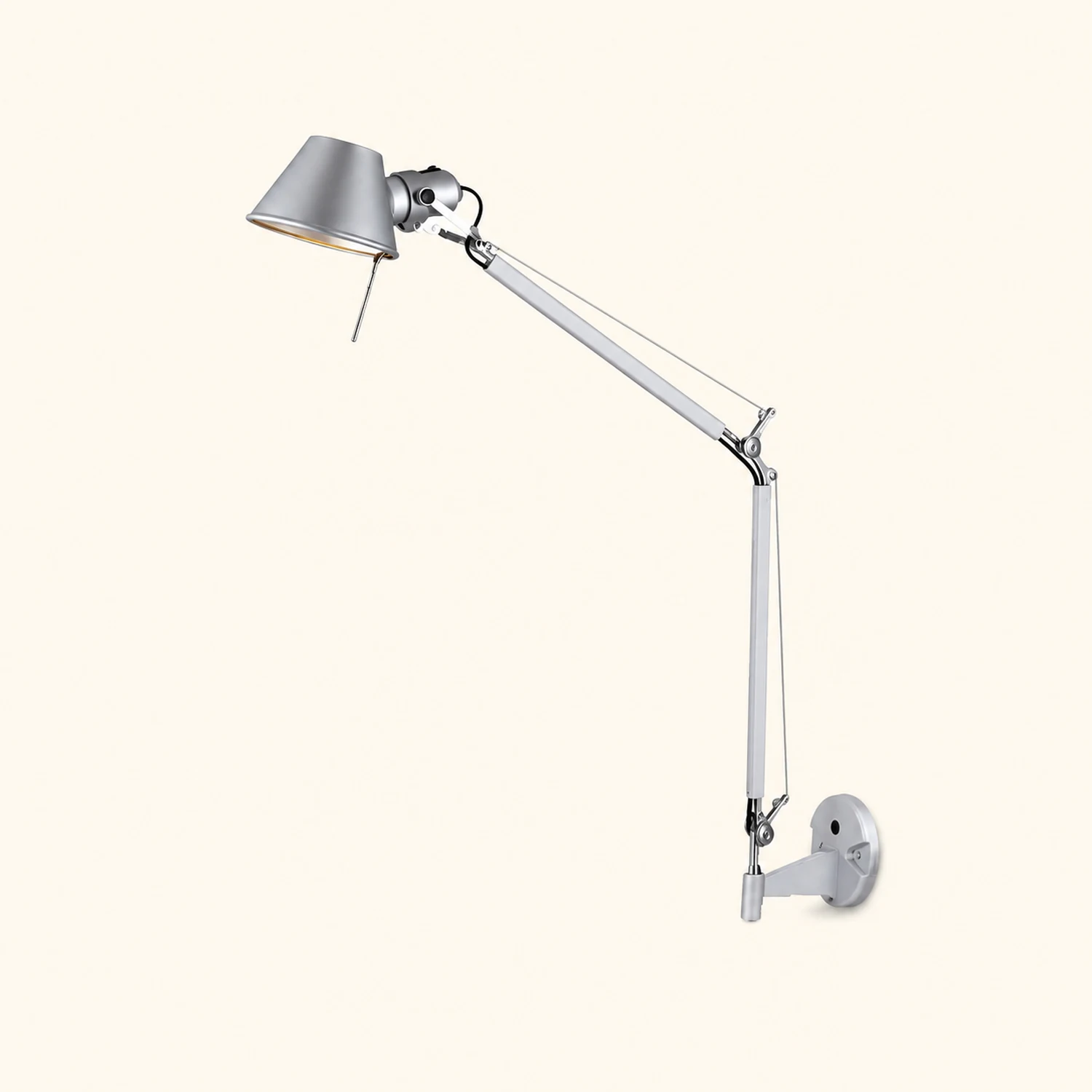 Brady Wall Lamp Dome Modern, Metal Adjustable, Silver, Living Room - Lumpaz