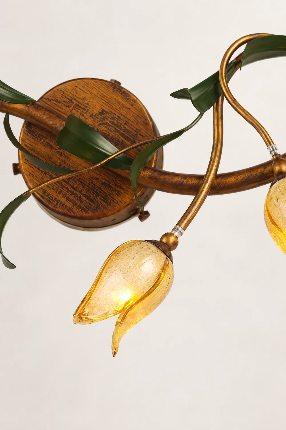 Félicie Vintage Flower Metal&Glass Wall Lamp, Copper - Lumpaz