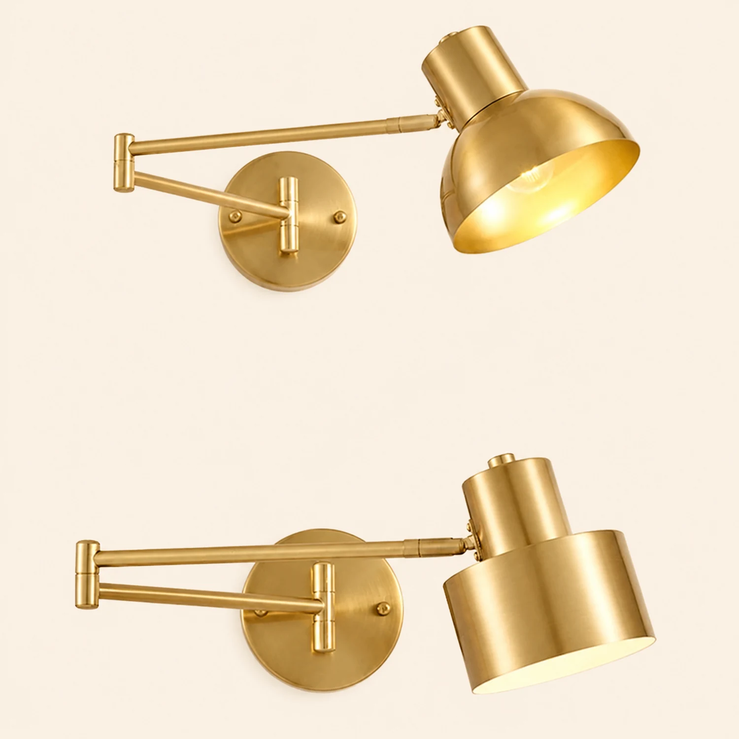 Freja Wall Lamp Modern, Metal Adjustable, Black/Gold, Bedroom - Lumpaz